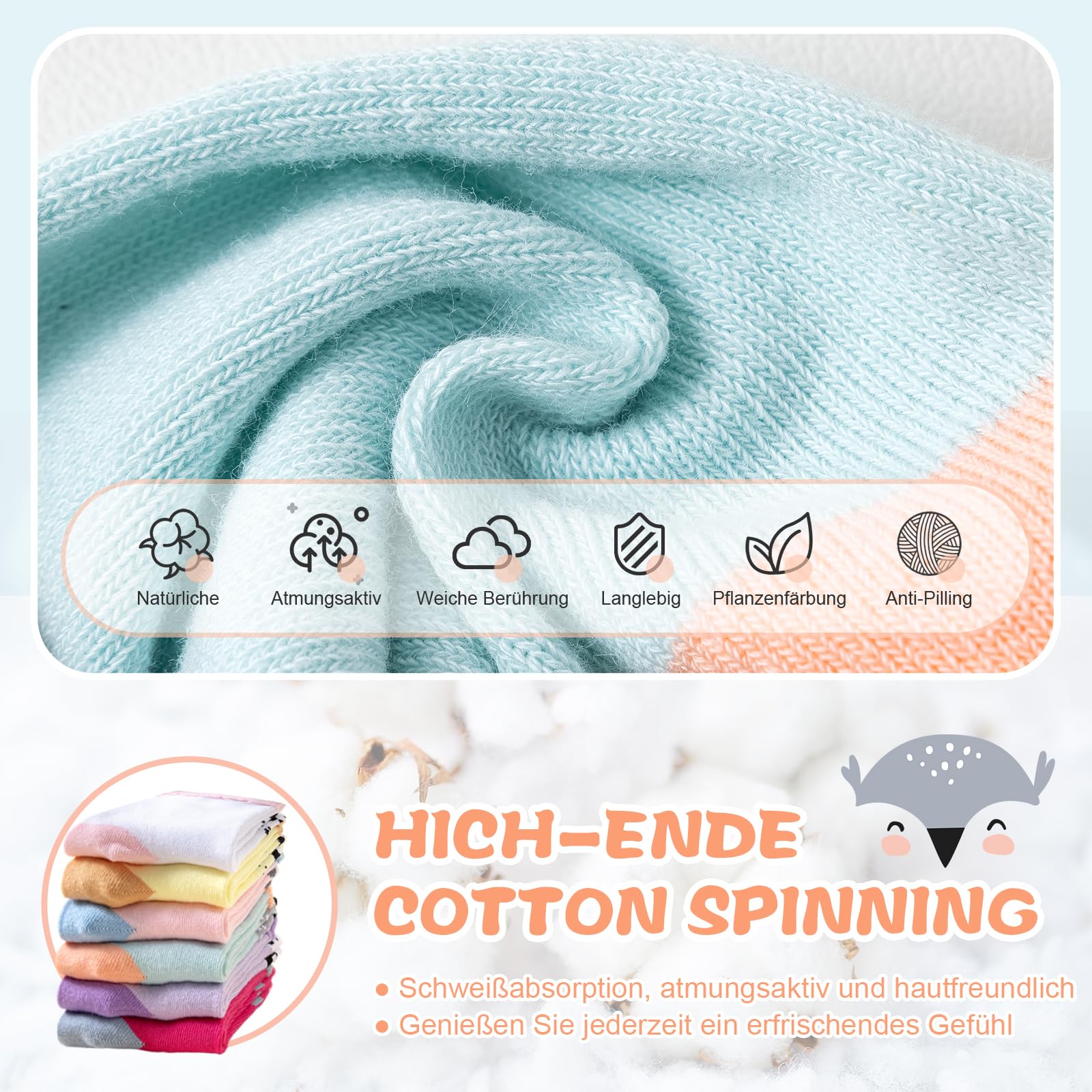 Cirorld Calze Bambina Calzini Fantasia per Bambino Cotone Calzini Divertenti Ragazza Unicorno Sirena Calzini Animali Cartoni, 2-11 Anni, 6 Paia