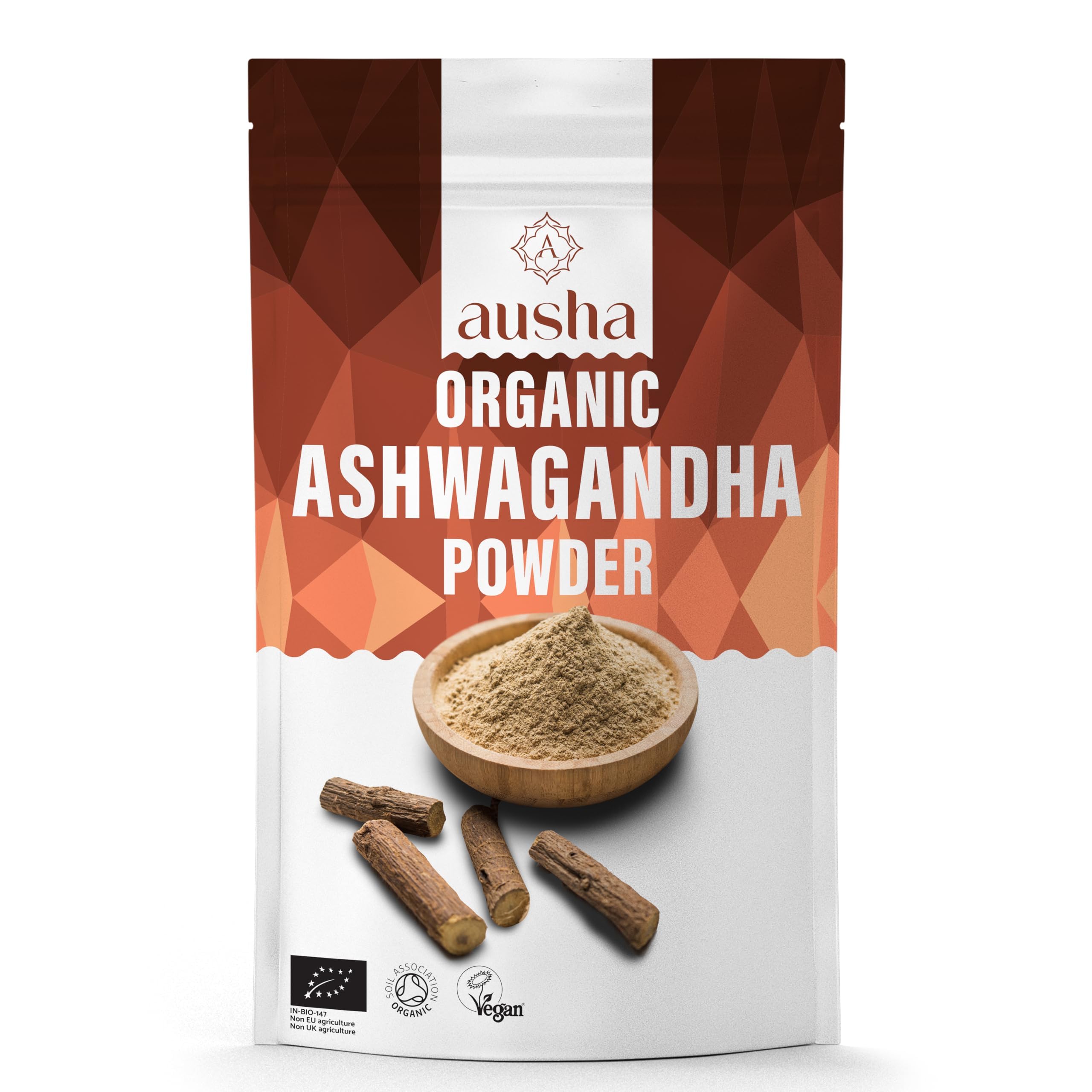 Organic Ashwagandha Powder 250g - Withanolides, Stress and Anxiety Relief, Energy, Sleep Aid - UK Certified Organic by Soil Association - Add to Juices, Smoothies, Water