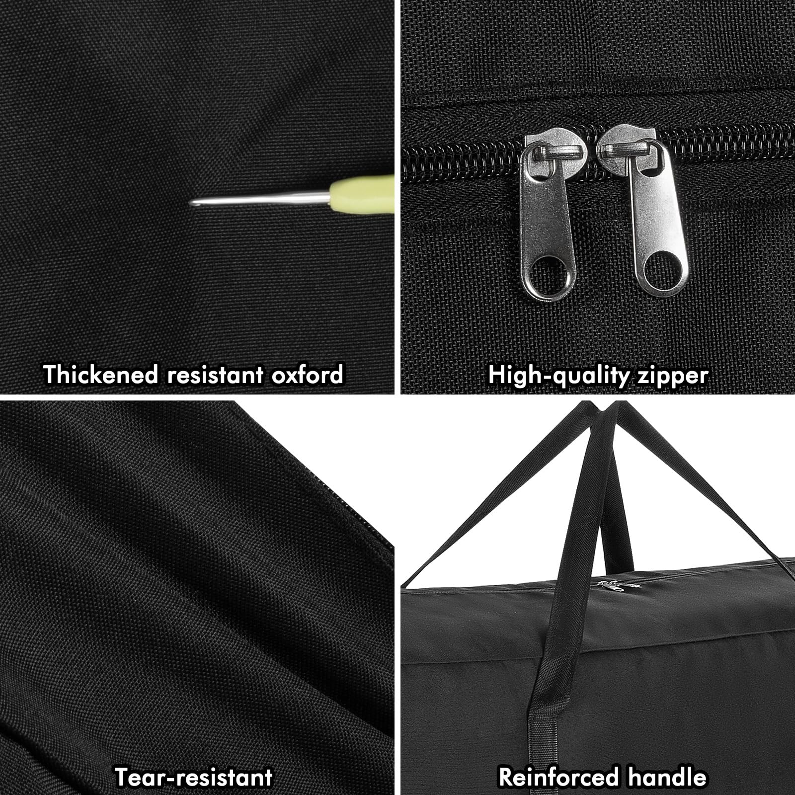 4er-Set 210L Extra Große Stabile Aufbewahrungsbeutel, Riesen 600D Oxford Material Lagerbox Umzugstasche mit Reißverschluss für Kleidung, Bettdecken, Wäsche, Bettwäsche