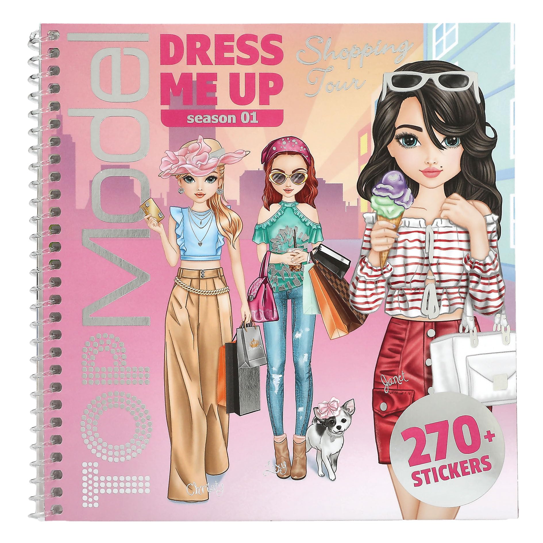 Depesche 13832 TOPModel Dress Me Up Sticker Book Shopping Tour with 24 Pages Model Motifs to Design Yourself Includes 11 Sticker Sheets