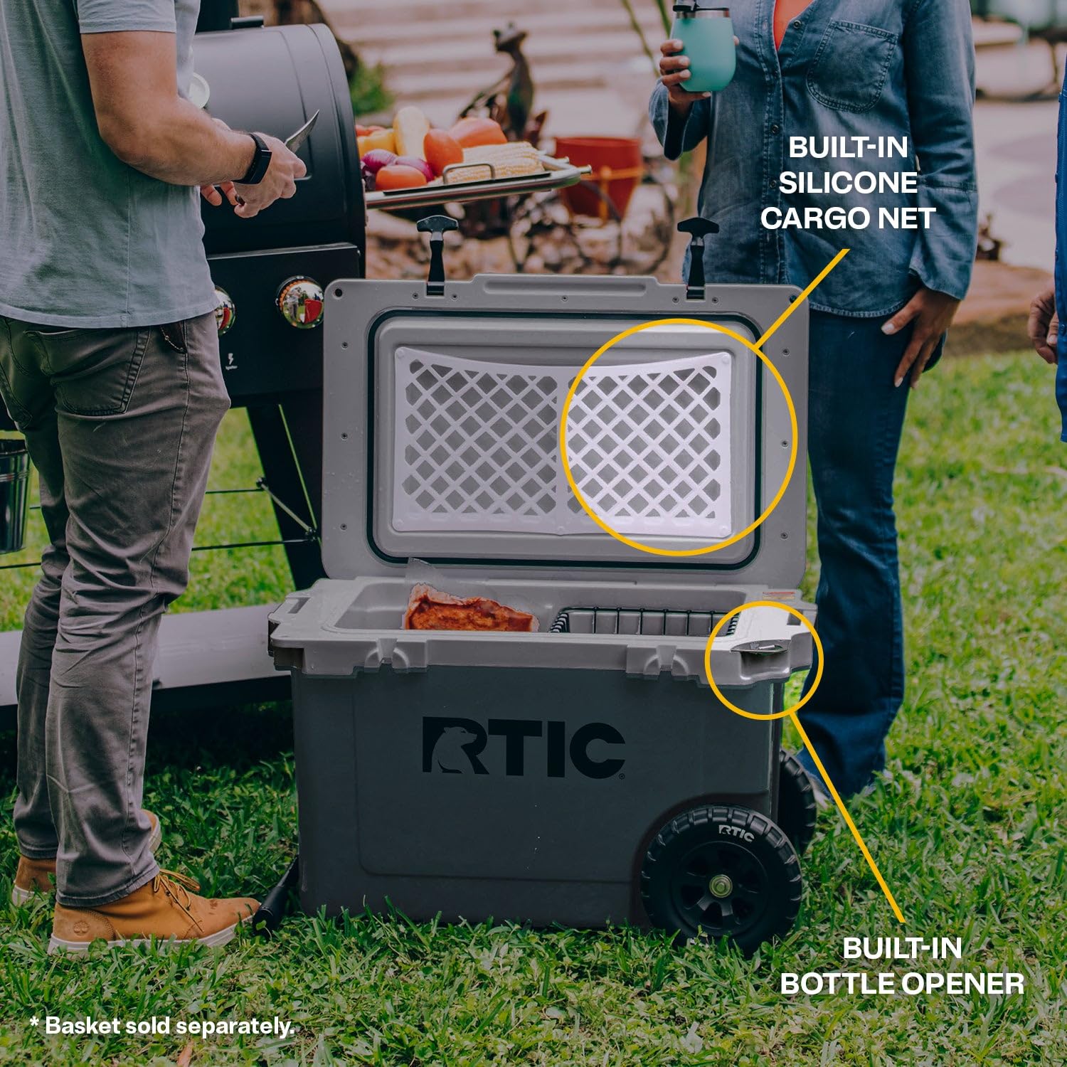 Hard Sided Cooler RTIC 52 Quart Ultra-Light Wheeled Hard Cooler