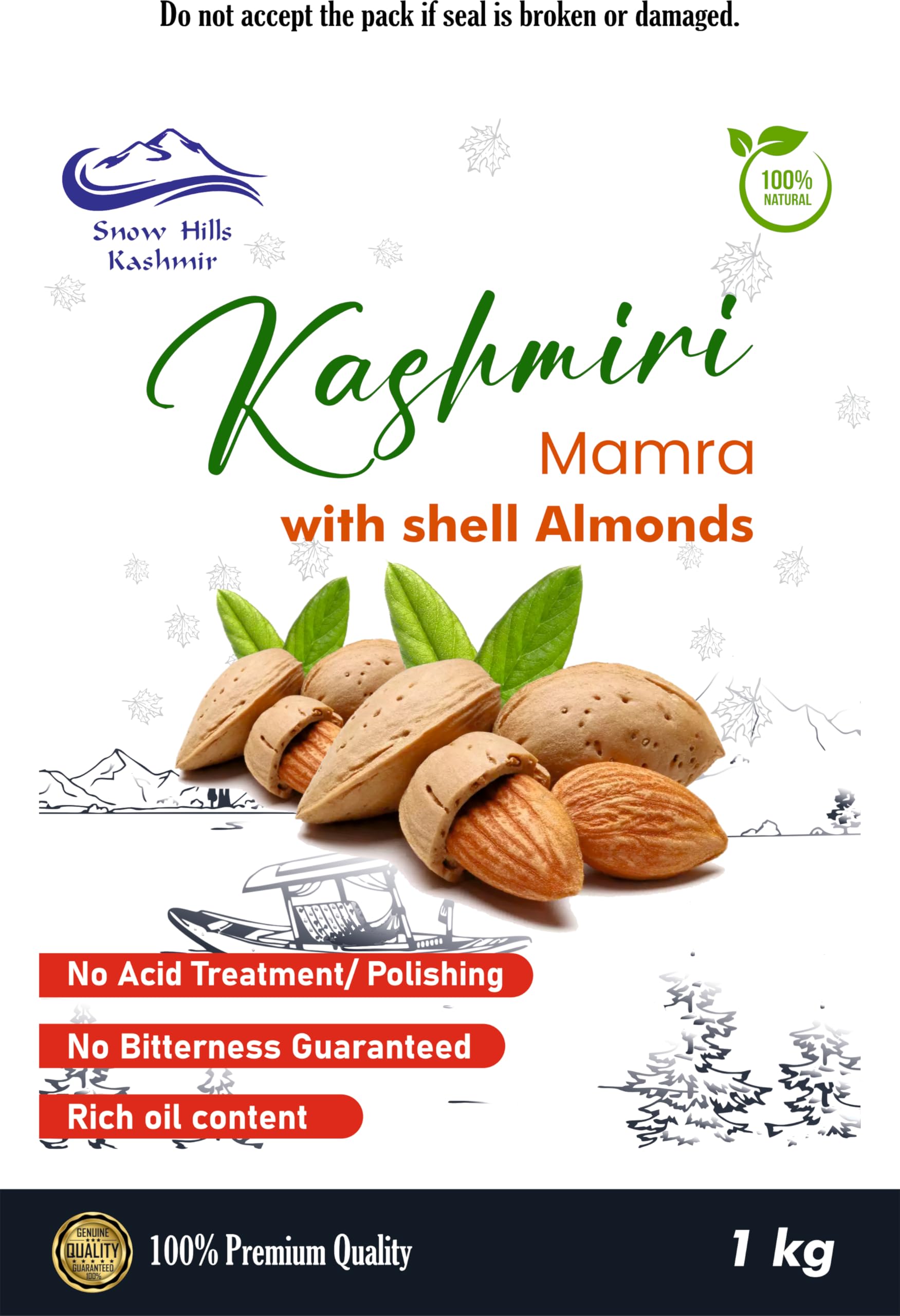 Snow Hills Kashmir Premium Kagzi Mamra Almonds -1KG | Soft Shell, Easy to Break | 100% Pure, Organically Cultivated | High Oil Content, Rich in Antioxidants | Boost Brain Power and Stamina, With Shell (B09WLHVP6K) Amazon Price History, Amazon Price Tracker