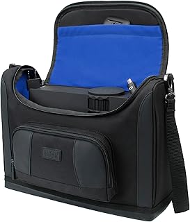 USA GEAR Mini Projector Case S7 Pro Portable Projector Bag Carrying Case with Accessory Storage - Compatible with LG PF50KA and Other Small LED Projectors from AuKing, PVO, DBPOWER, CiBest (Blue)