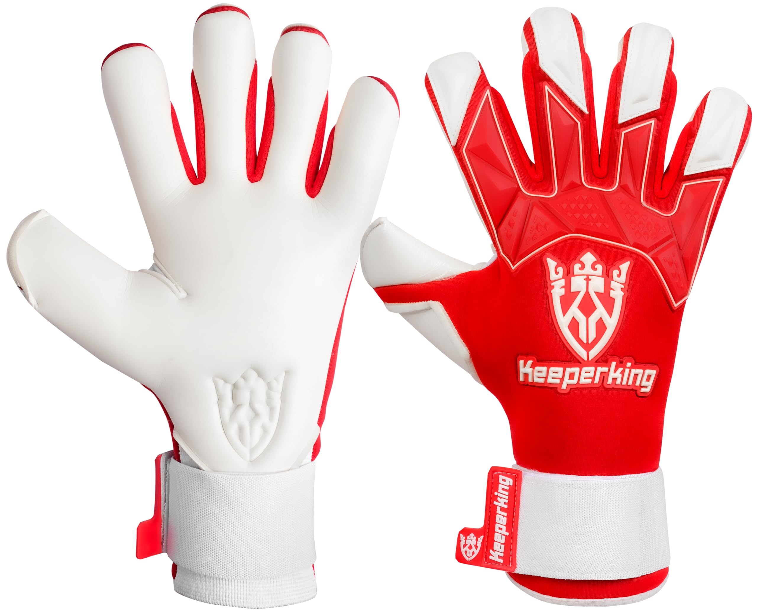 Keeperking Torwarthandschuhe Herren, Erwachsene, Jungen | Hybrid-Innennaht Professional Contact Next Grip 4 mm, maximaler Grip, Schutz und Komfort mit Easy-Slip-System | Fußball-Torwarthandschuhe