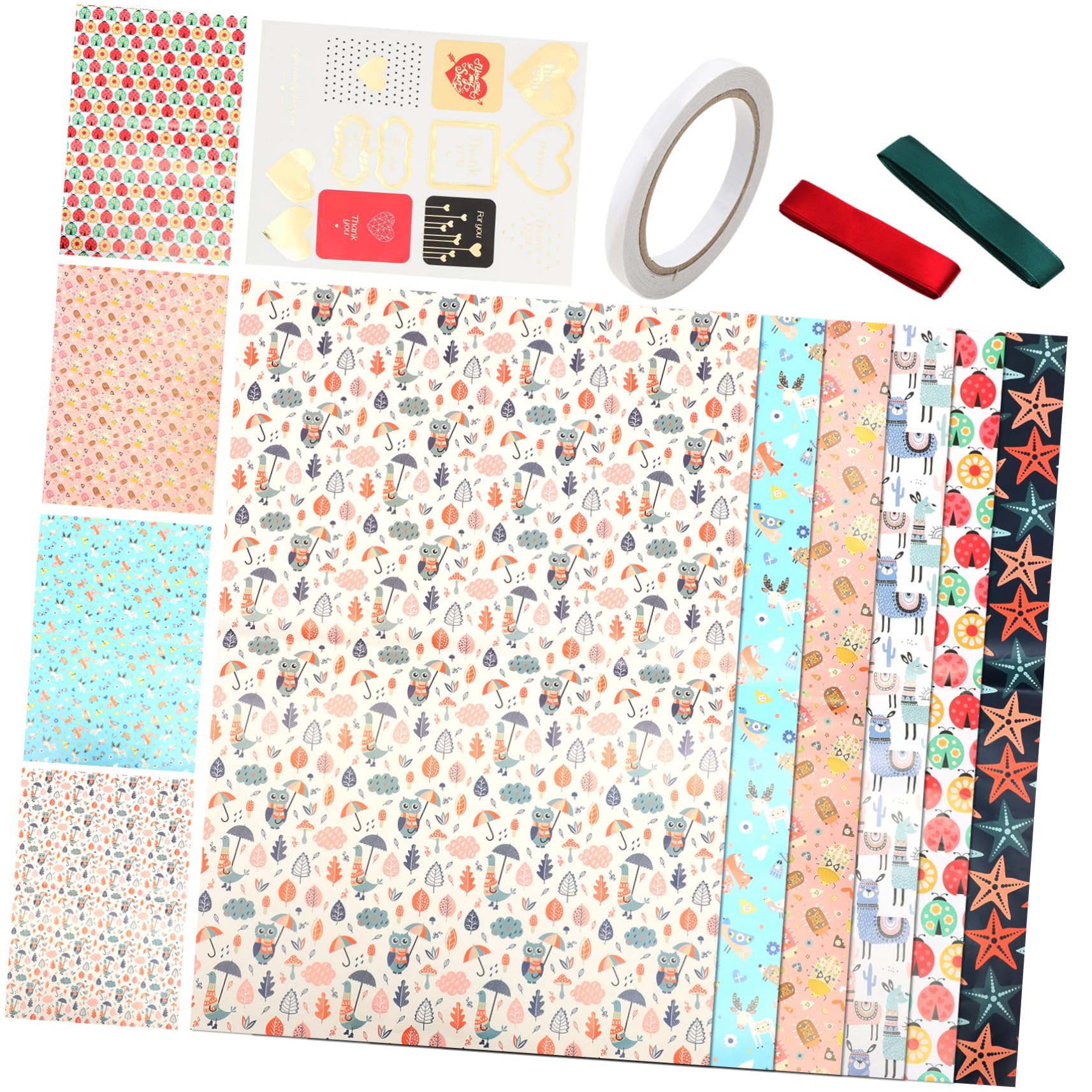 minkissy 3sätze Blumen Geschenkpapier Mit Schleifenbox Mehrzweck Einwickelpapier Für Partys Bastelprojekte Für Geburtstage Shower Deko