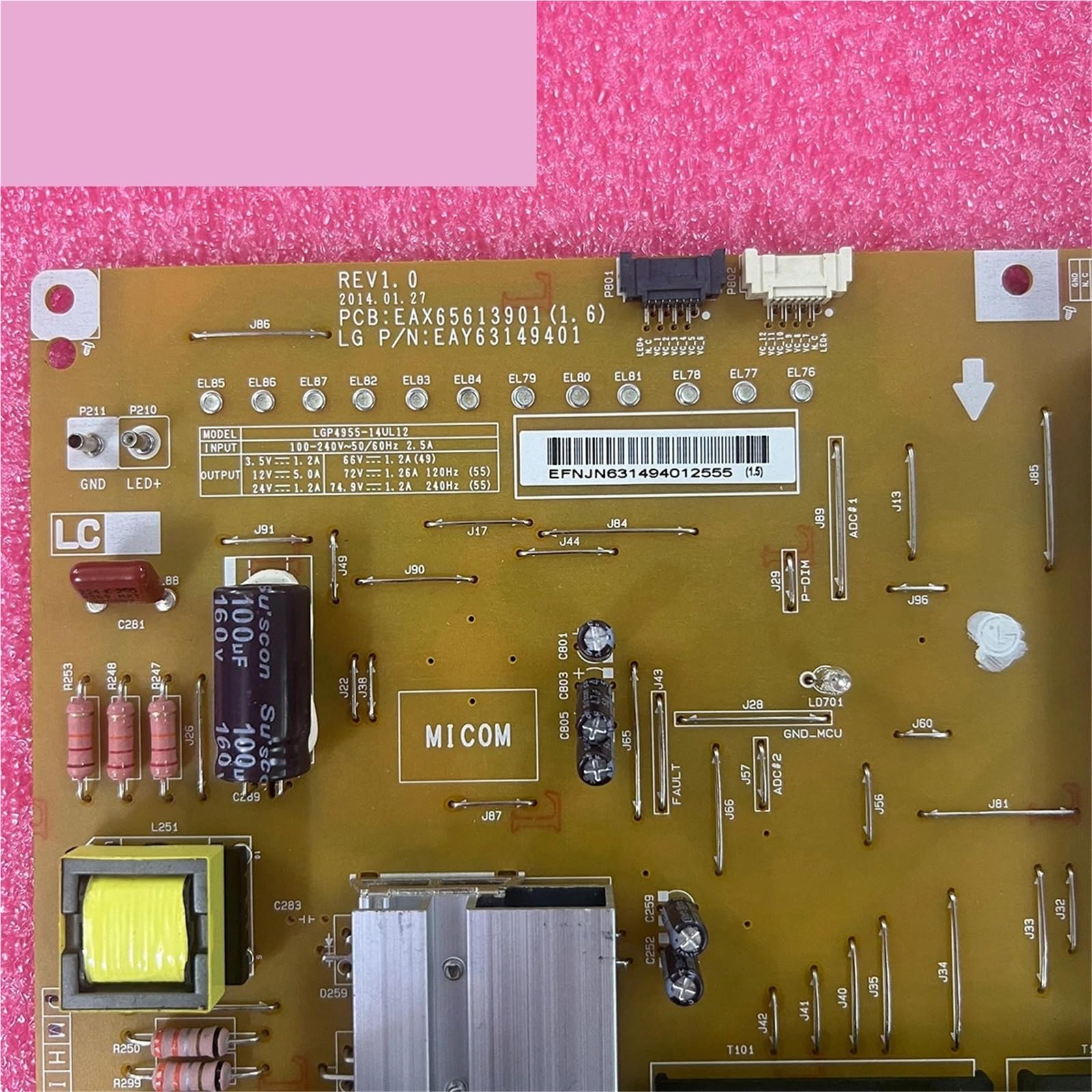 Carte d'alimentation EAX65613901 de remplacement pour grand écran 55UF695V
