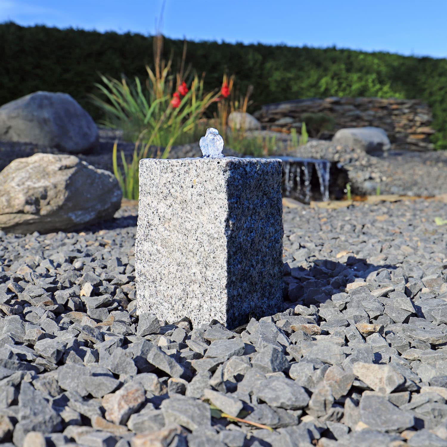 CLGarden Quellstein 20cm Granitsäule Garten Springbrunnenbau DIY