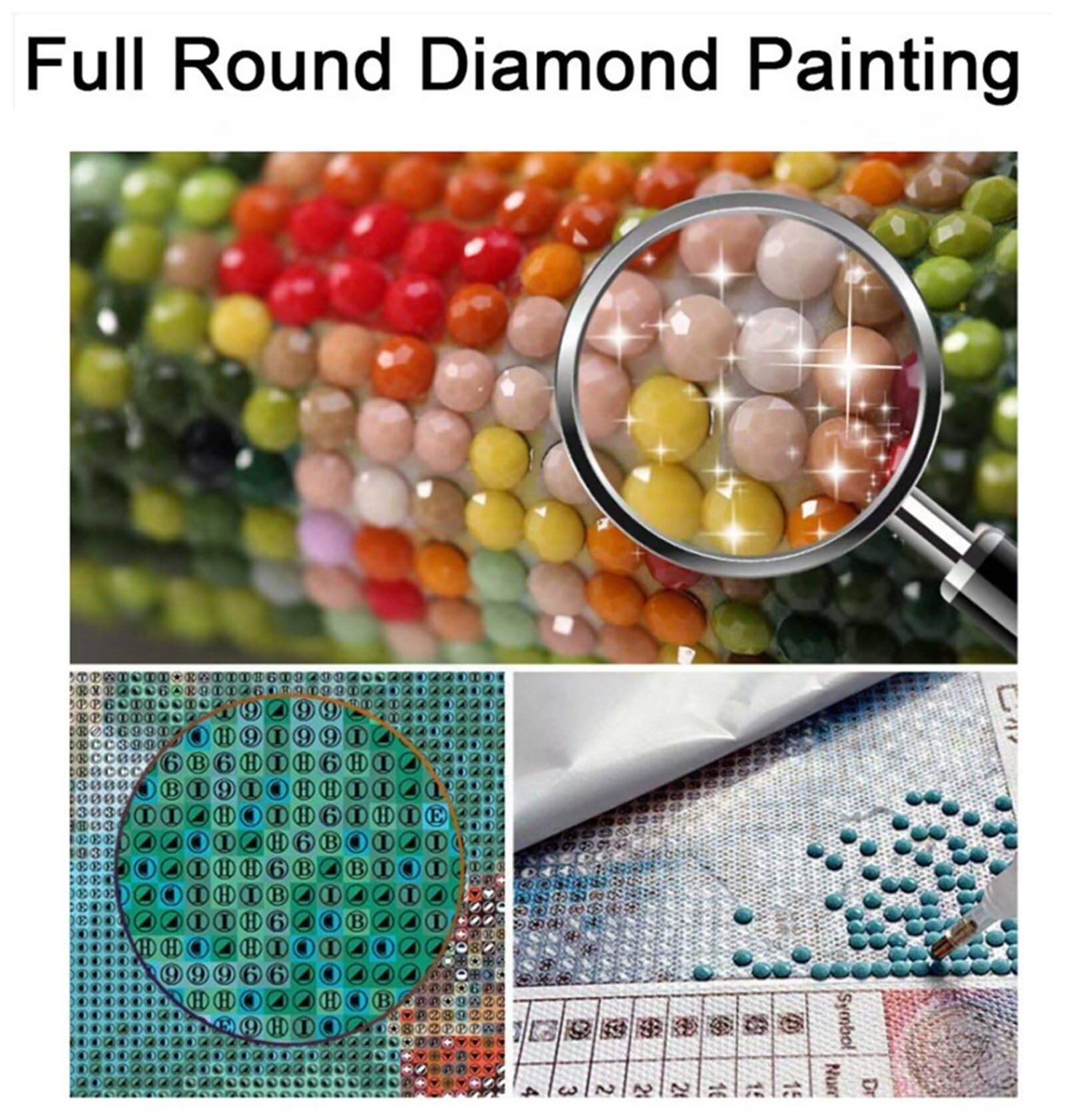 DPHERO 5D Bricolage Glace et Feu Diamond Painting, DIY Broderie Nature Yin Yang Diamant Painting Kit Complet,Tai Chi Peinture Diamant Artisanat Point de Croix Painting pour Adultes Débutants 30x40 cm