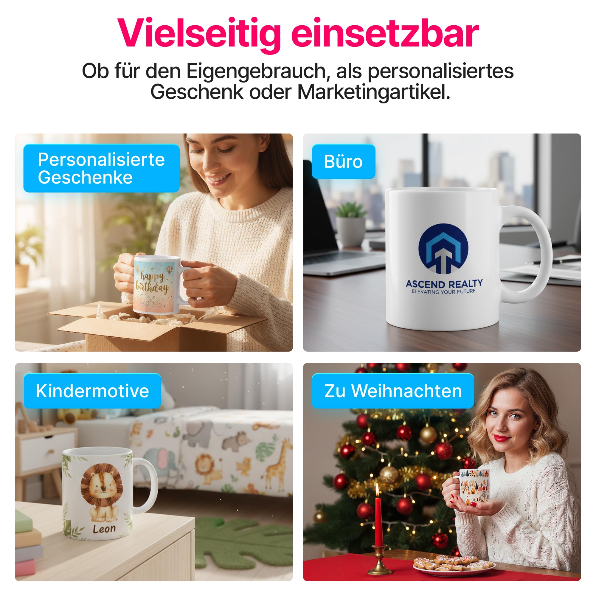 Sublimationstassen Classic - 24x Sublimationstassen AAA Classic – hochwertige Sublimation Rohlinge, einzeln im Transportkarton, perfekt für Sublimationsdruck & Fototassen.