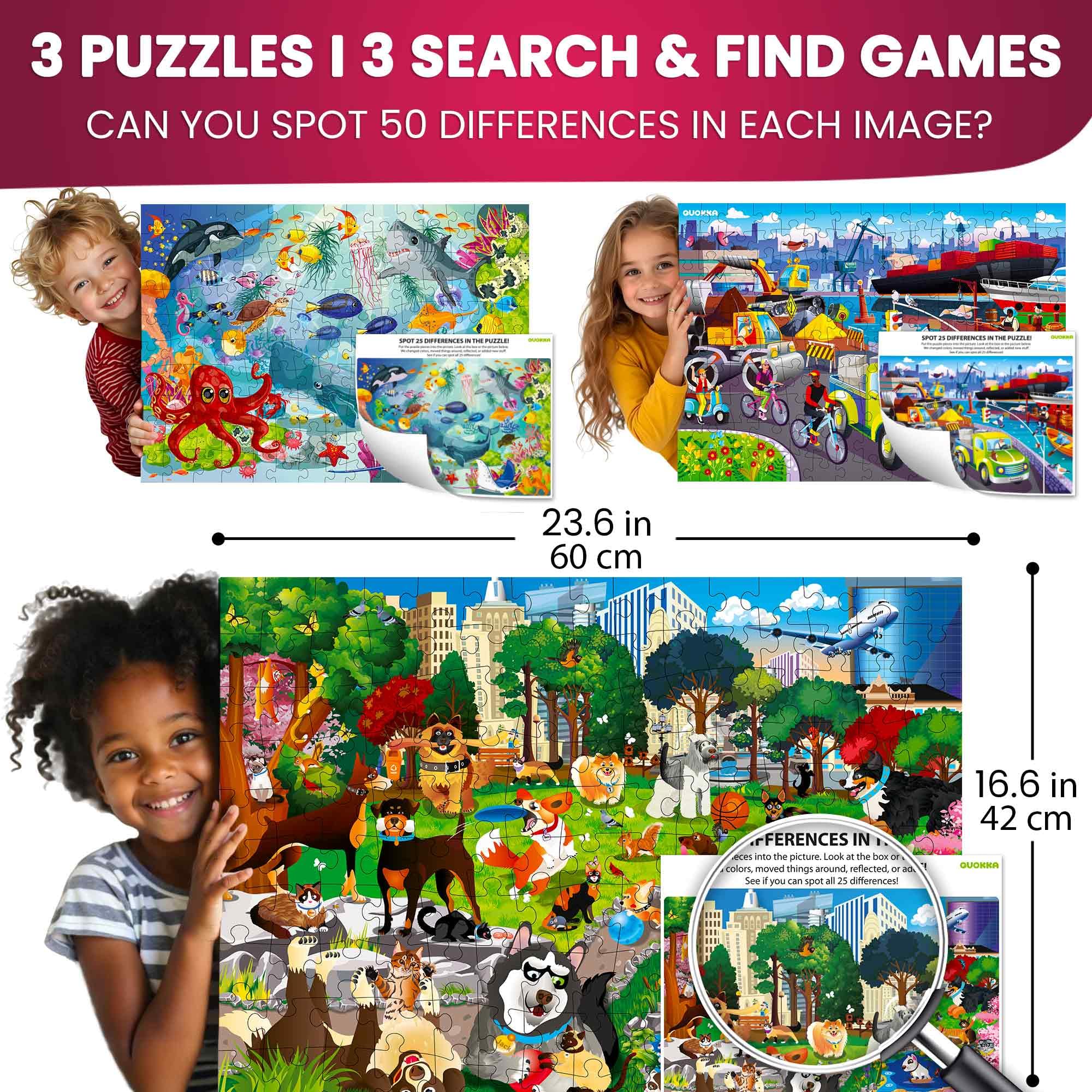Snapklik.com : Floor Puzzles For Kids Ages 8-10 3X150 Piece Puzzles For