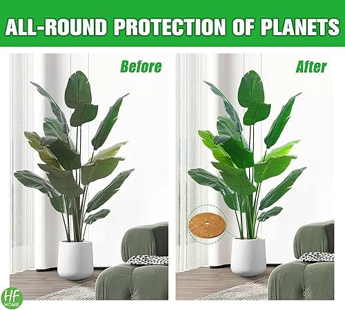 Miniatura 4 de HFHOME 3 alfombrillas protectoras de 11.8 pulgadas de diámetro, fibra de coco de 11.8 pulgadas de diámetro, tapetes de protección de fibra de coco