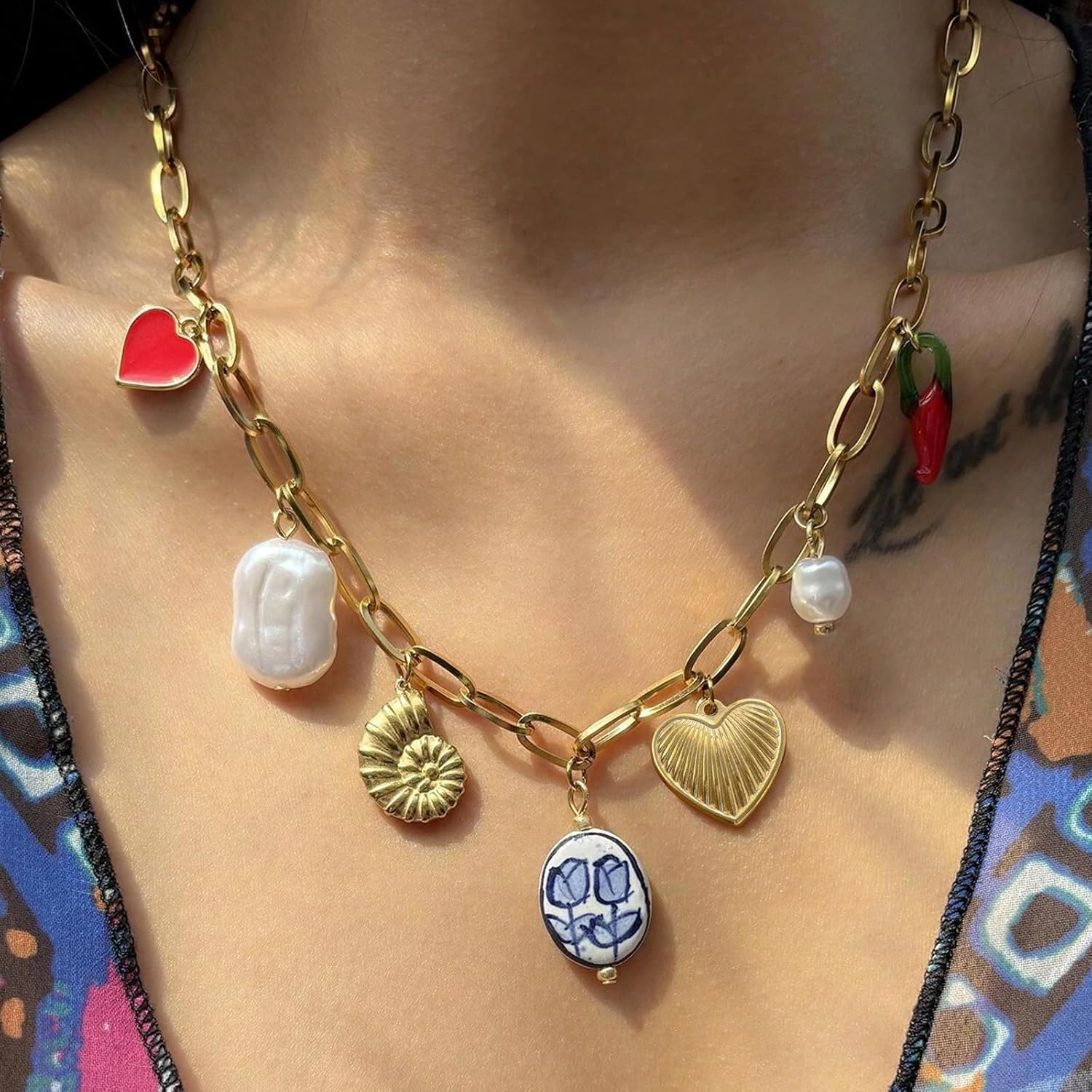 Shell Charm Necklace for Women Starfish Seashell Necklace Vacation Jewelry for Women Boho Beachy Stuff Summer Jewelry Gifts - Image 5