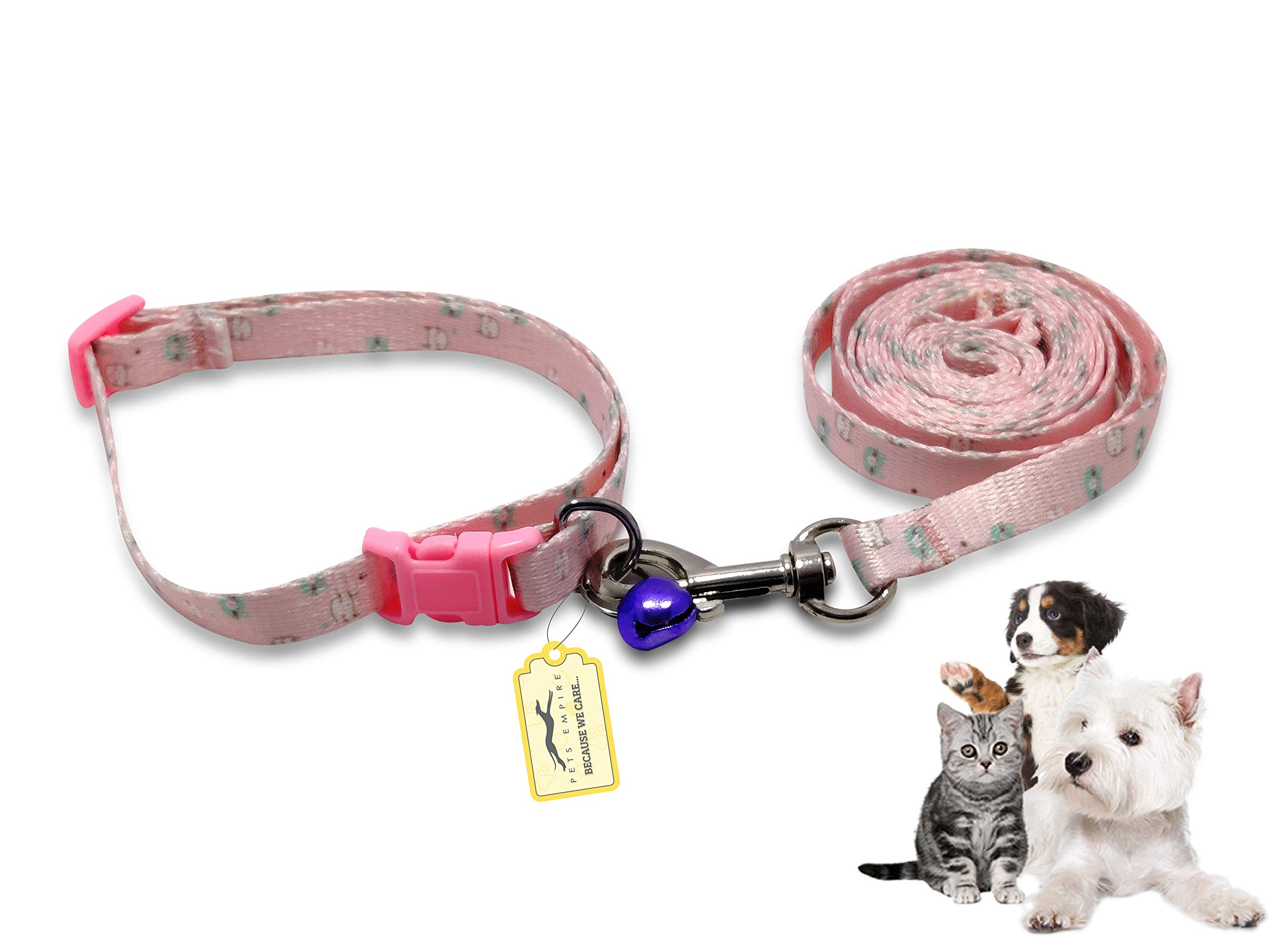 Pets Empire Puppy Cat Collar and Leash Set Nylon Adjustable Small Cat Collars Lead for Puppy and Cat Leash Collar Set (Design -D) (B08S41T18H) Amazon Price History, Amazon Price Tracker