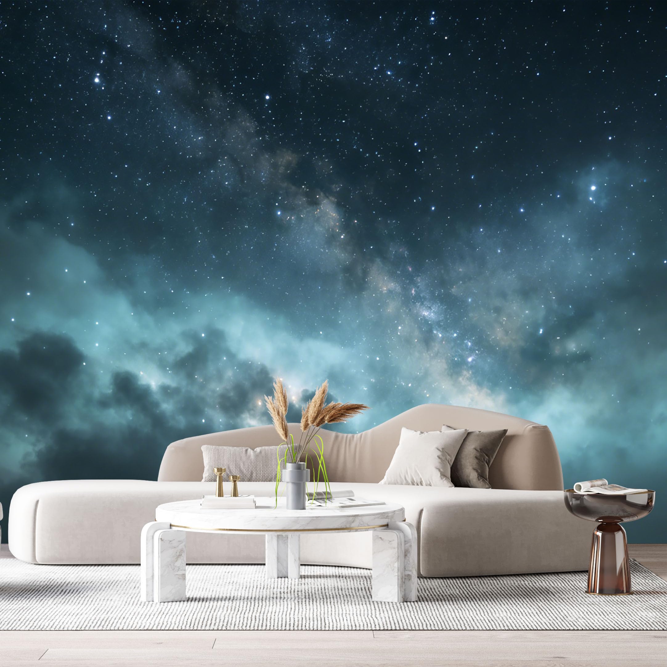 Custom Size Wall Murals Night Sky Galaxy Milky Way Astronomy Modern SelfAdhesiveWall Fabric Removable Wallpaper Wall Decor for Living Room Bedroom Bathroom