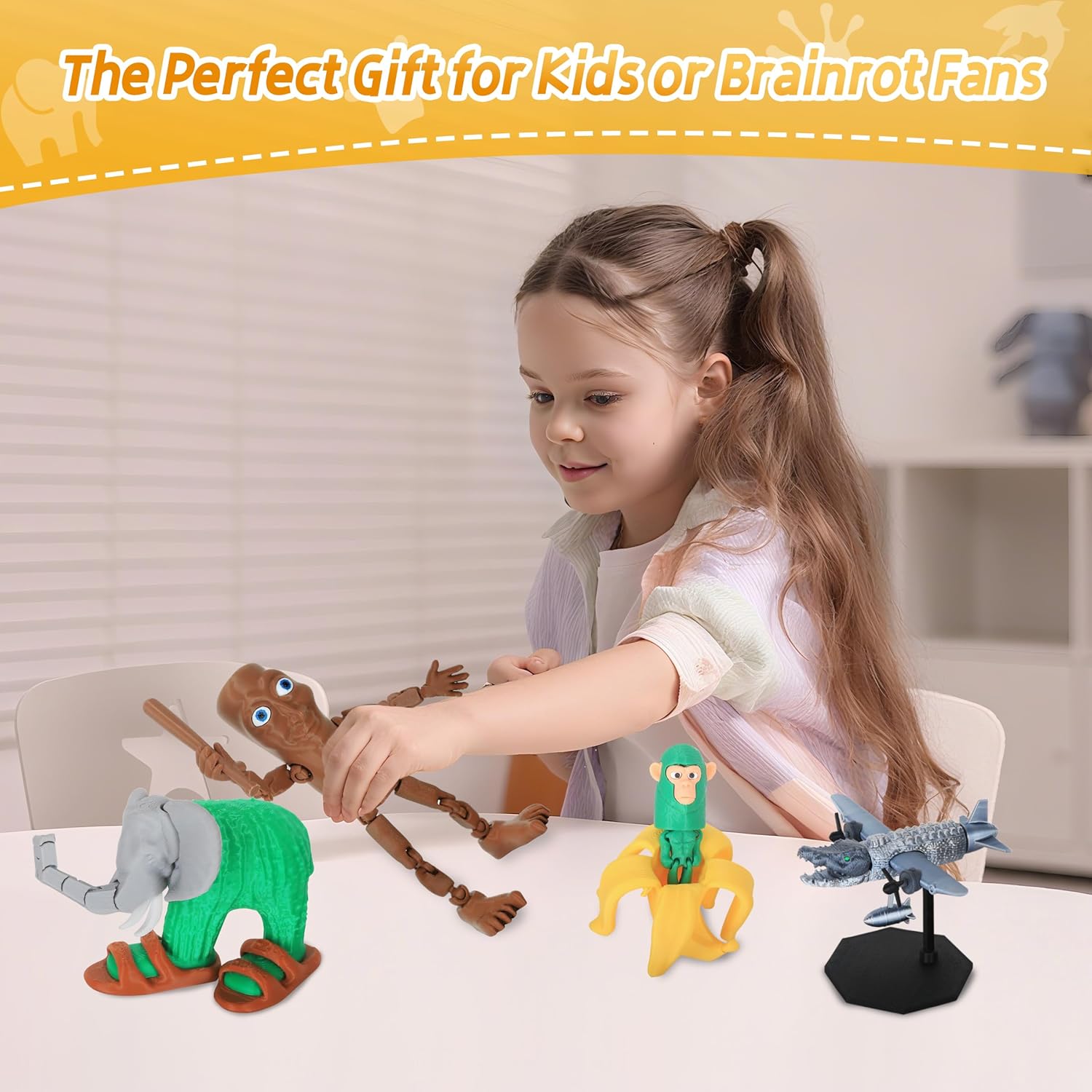 Brainrot Toys,Large Poseable Original Italian Brainrot Toys,Tung Tung Tung Sahur Desk Decor,Steal a Brainrot Toys, Collecting & Parent‑Child Playtime Gifts（7Pcs）