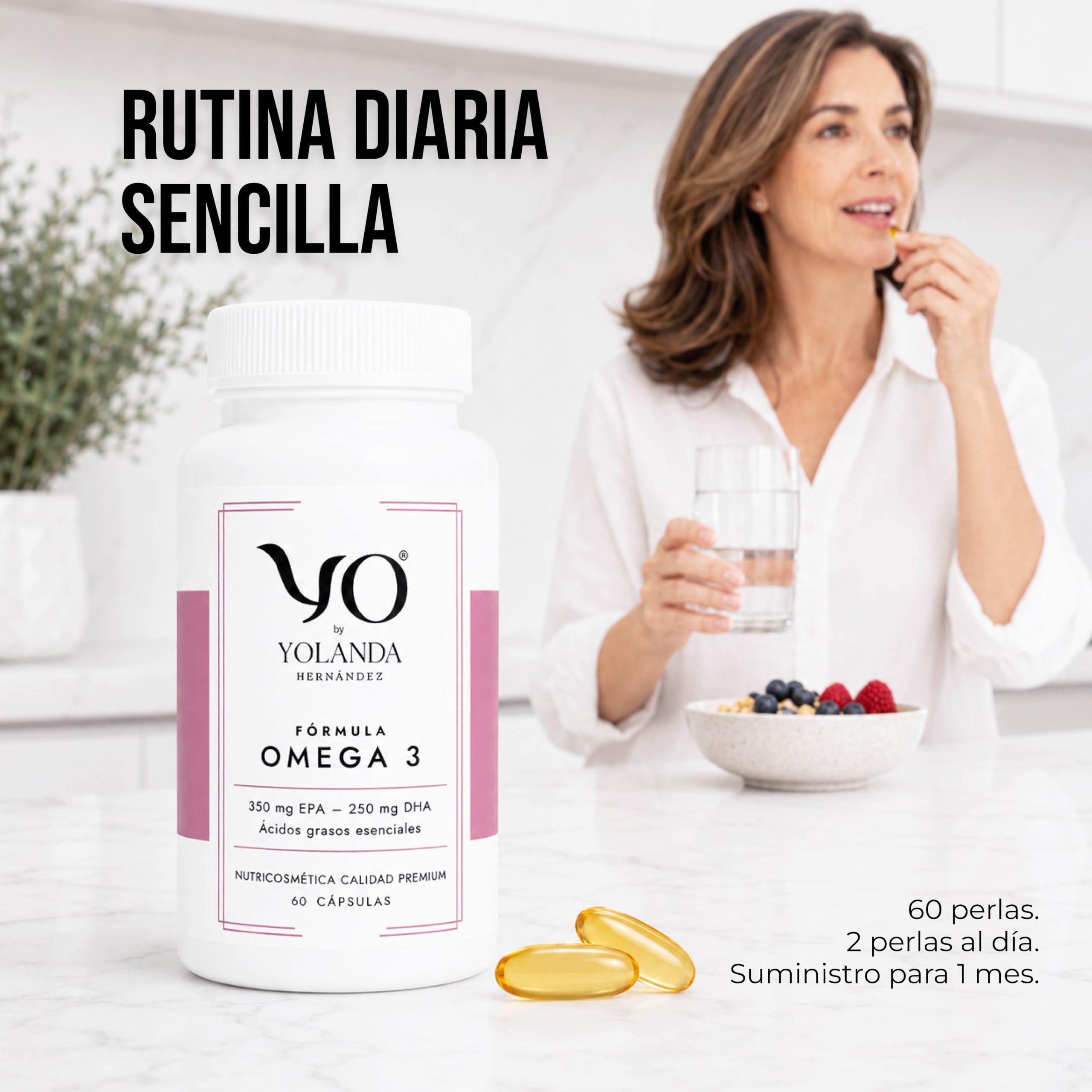 YO Fórmula Omega 3 | Alta Concentración 80% con 350mg EPA y 250mg DHA | Aceite Pescado Vitamina E más Sello IFOS |60 Cápsulas de Alta Biodisponibilidad