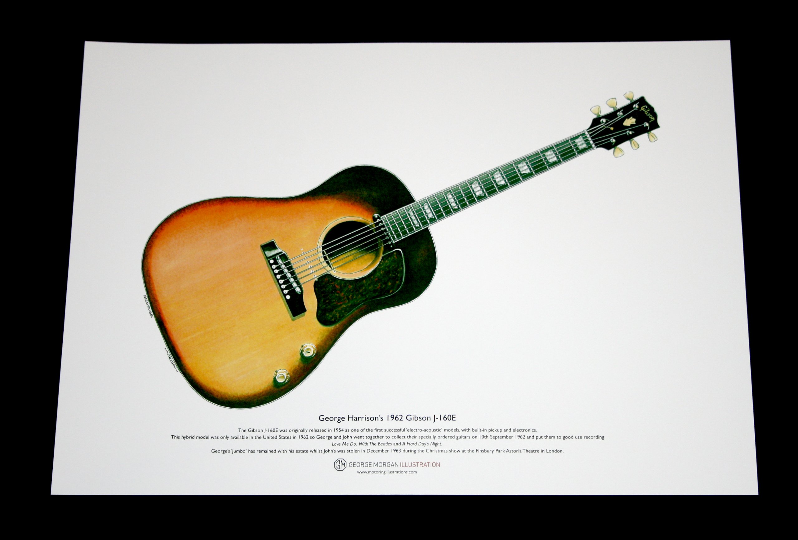 Amazon.com: George Harrison's 1962 Gibson J-160E ART POSTER A3