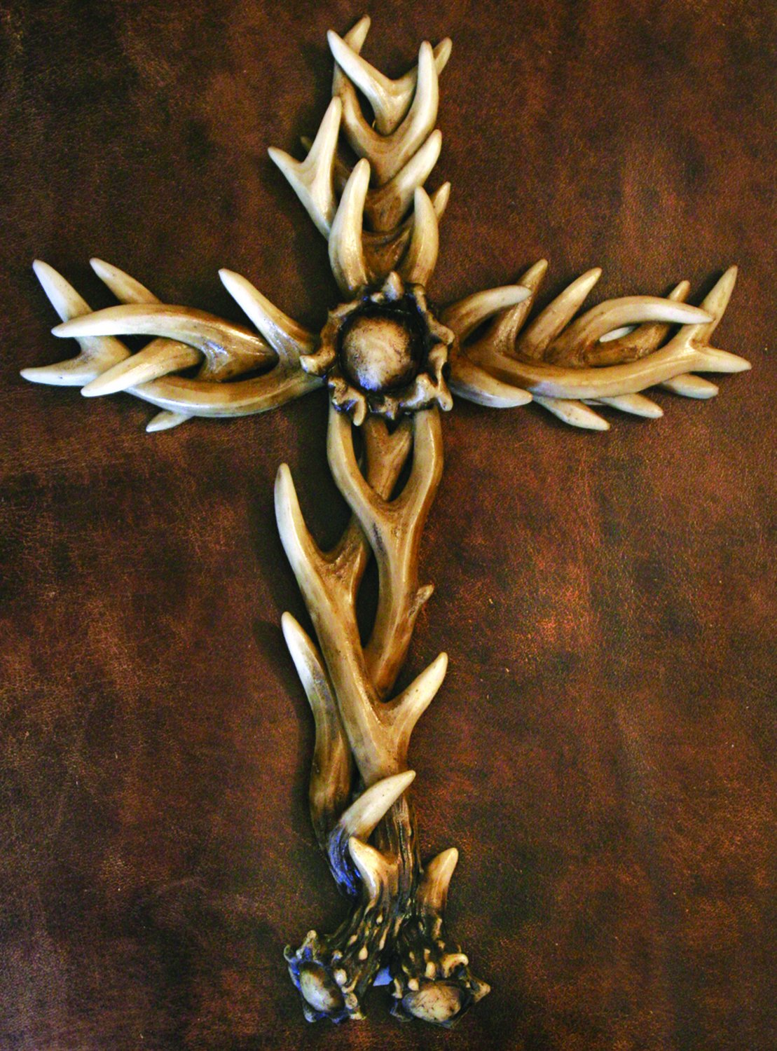 Manual Antler Lodge Wall Cross, 7.5 X 10.75-Inch