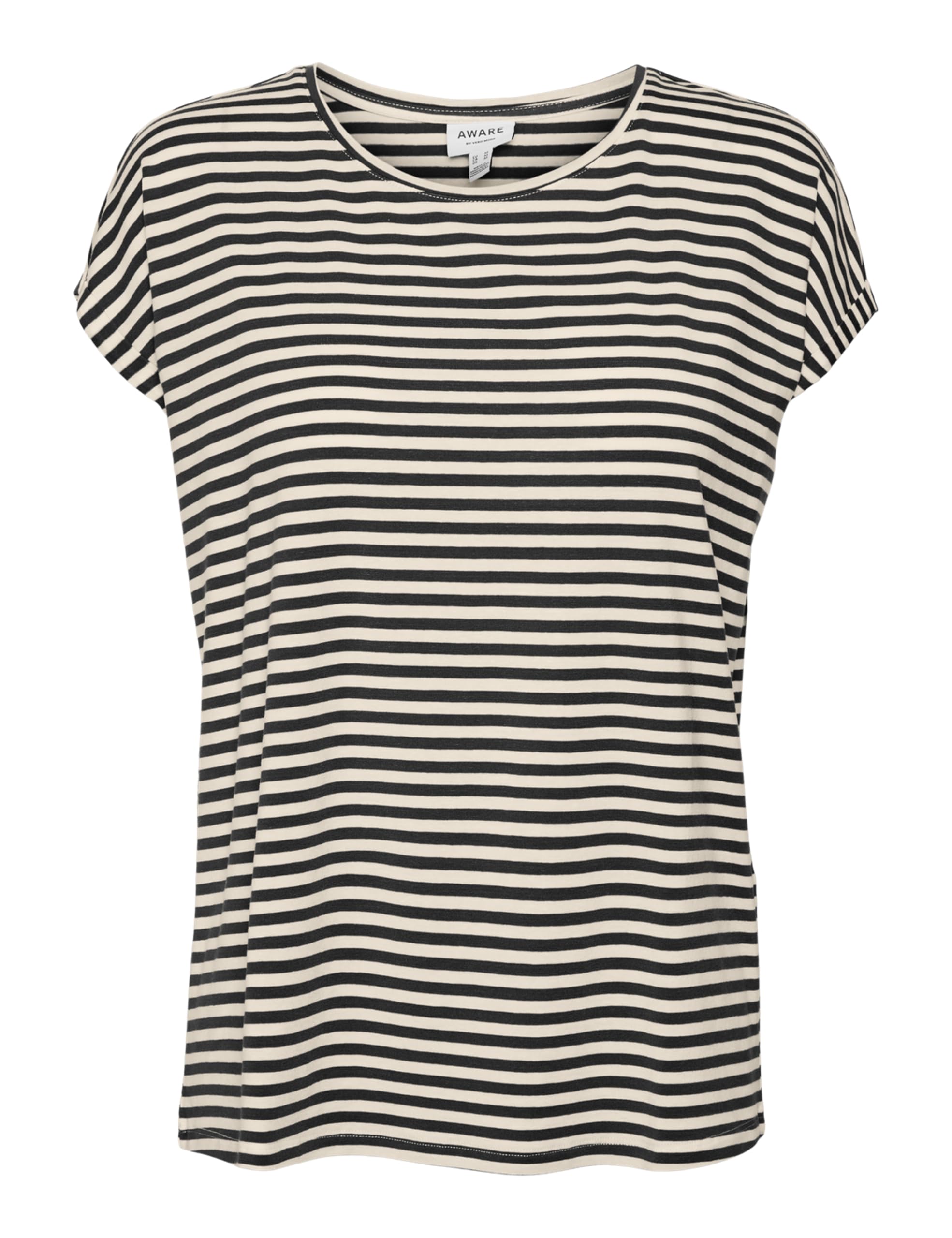 VERO Moda Damen Vmava Plain Ss Top Stripe Ga JRS Noos T-Shirt