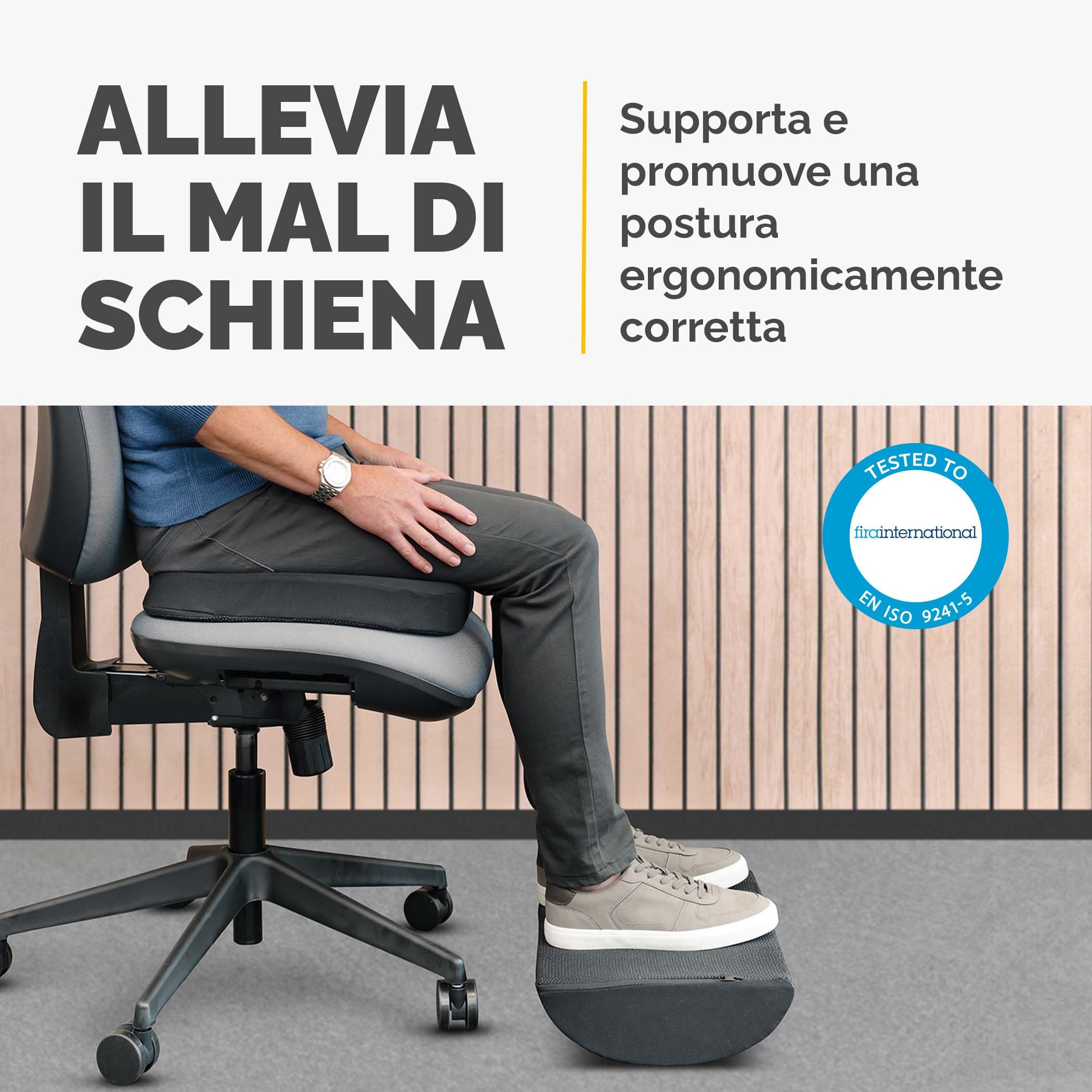 Fellowes Cuscino Poggiapiedi Breyta - Supporto ergonomico, movimento a dondolo, base antiscivolo, da materiale riciclato, maniglia per il trasporto, garanzia di 5 anni, ideale per l'ufficio e la casa