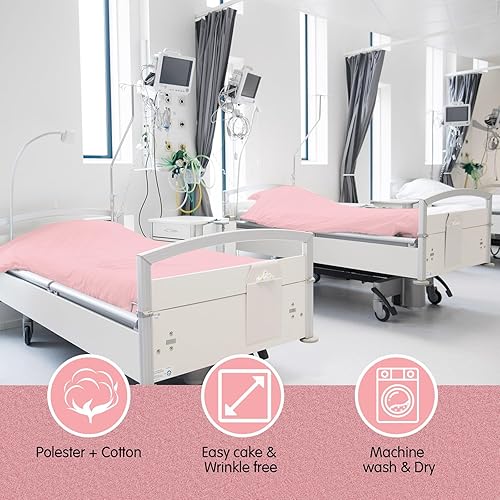 Miniatura 10 de Moukeren Juego de sábanas de hospital de 12 piezas, sábanas ajustables para el hogar y el hospital, sábana extra larga para cama de hospital,