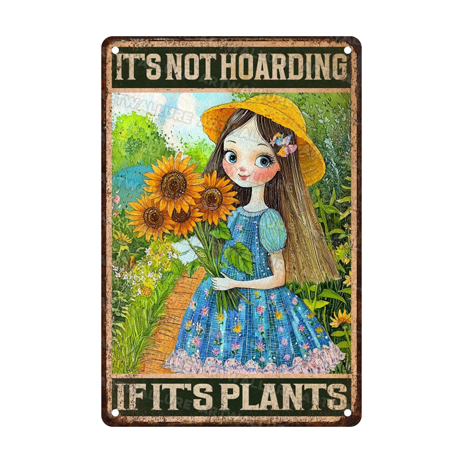 Anceky It'SHoarding If It'S Plants Metal Tin Sign Retro Tin Sign Wall Decor for Garden Yard Home Bar Garage 12×8 Inch