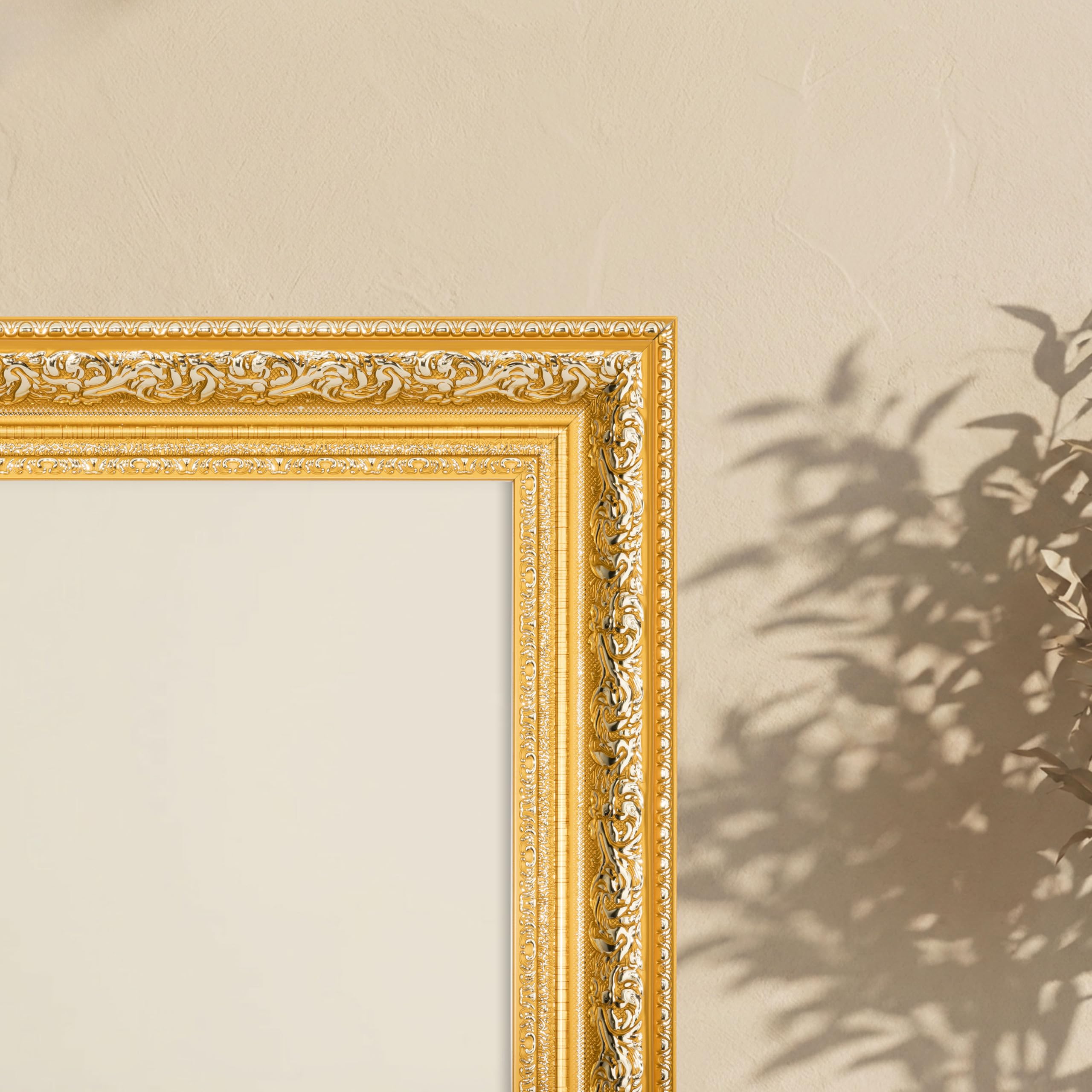 Bilderrahmen LIA - 40x40 cm Gold Hochglanz – Barock Vintage Rahmen im Antik Look – Fotorahmen für Fotos, Poster, Urkunden & Kunstwerke – Elegant & Dekorativ für Wohnzimmer, Büro, Galerie