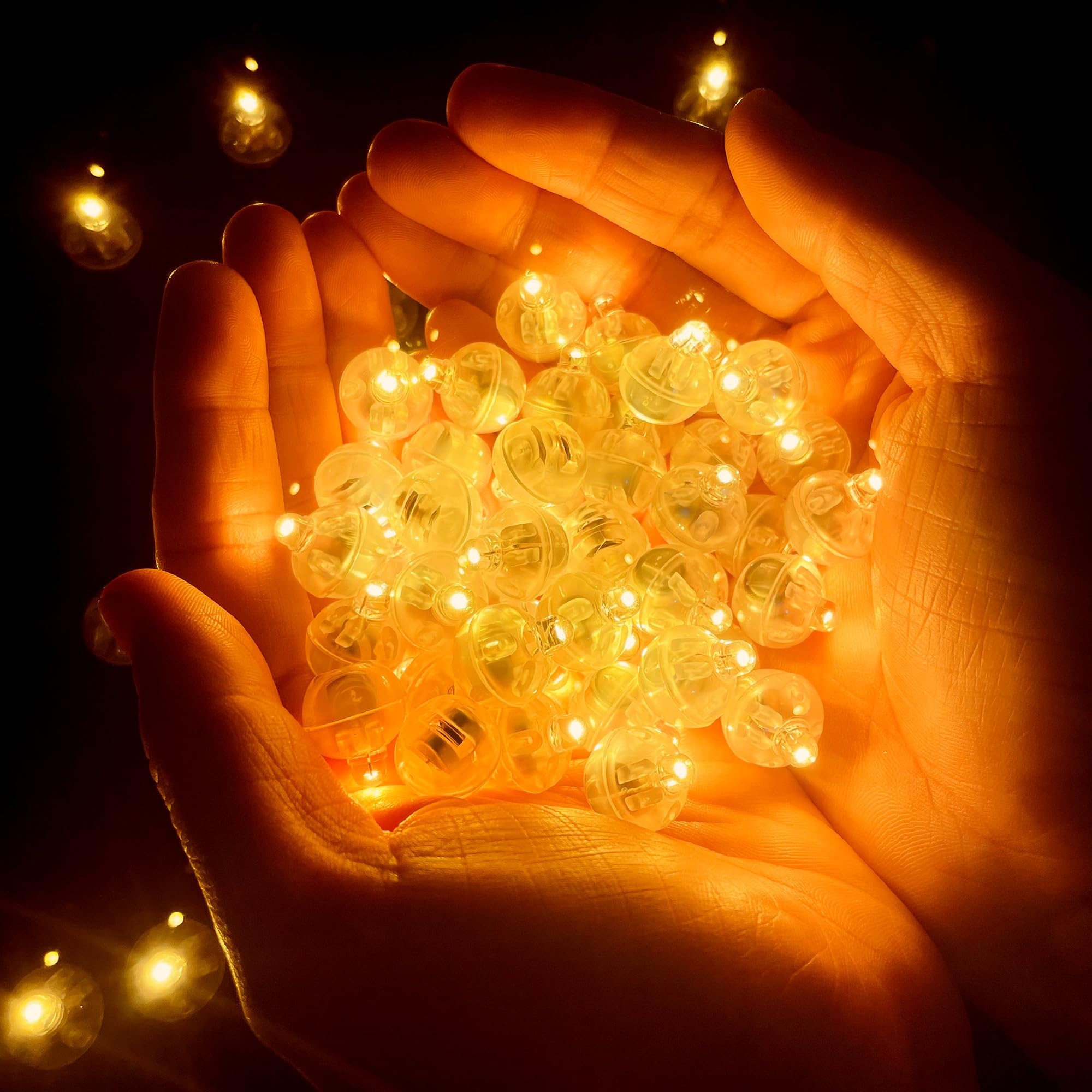 DUBUOZA Ballonlichter 150 Stück LED Ballonlichter Mini,Runde LED Ballons Lichter,Mini Led Licht für Halloween Weihnachten Geburtstag Karneval Bar Klub Dekor (Warmweiß)