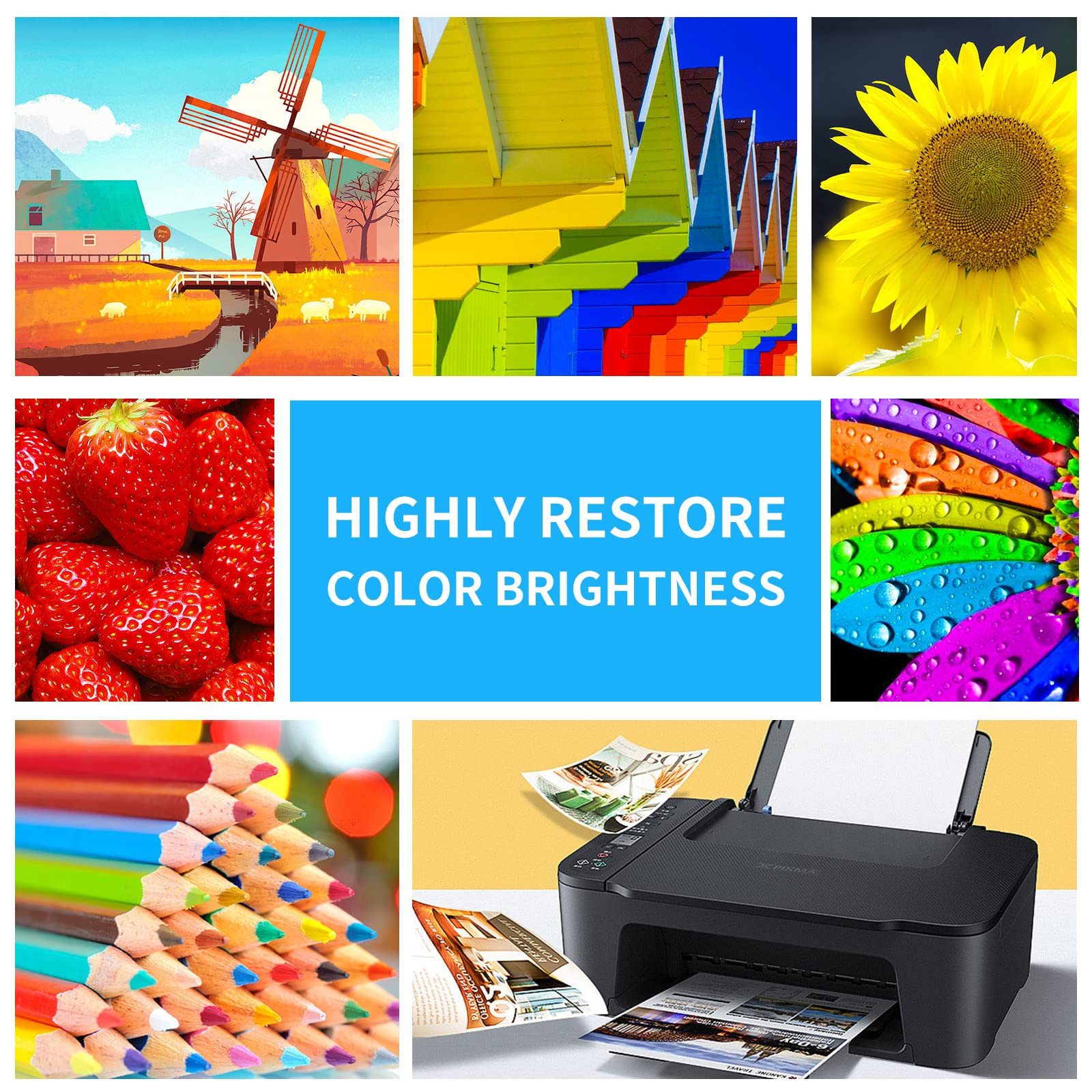 Vhbw 4x Recharges D'encre P.ex. Compatible Avec Imprimantes Canon Pixma G7050, GM4050, G5050, G6050