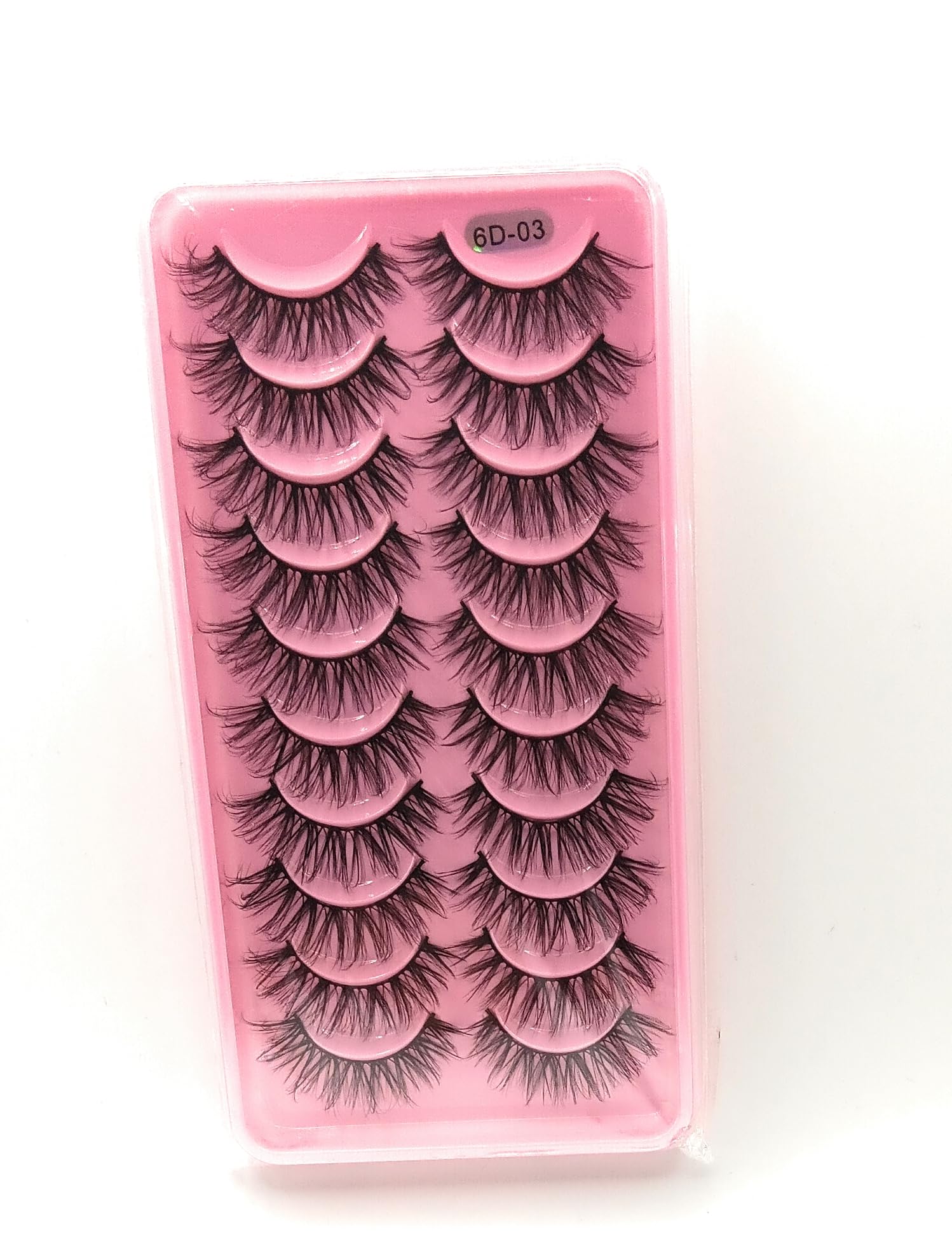 3D Mink False Eyelashes 6D-03 Style 10 Pairs Pack Fluffy Long Dramatic Lashes