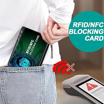 4 Pcs RFID Shielding Cards, Debit Credit Card Protector, Premium Contactless NFC Debit Credit Card Passport Protector, Anti-Theft Contactless NFC Blocker, Smart Slim Design Perfectly