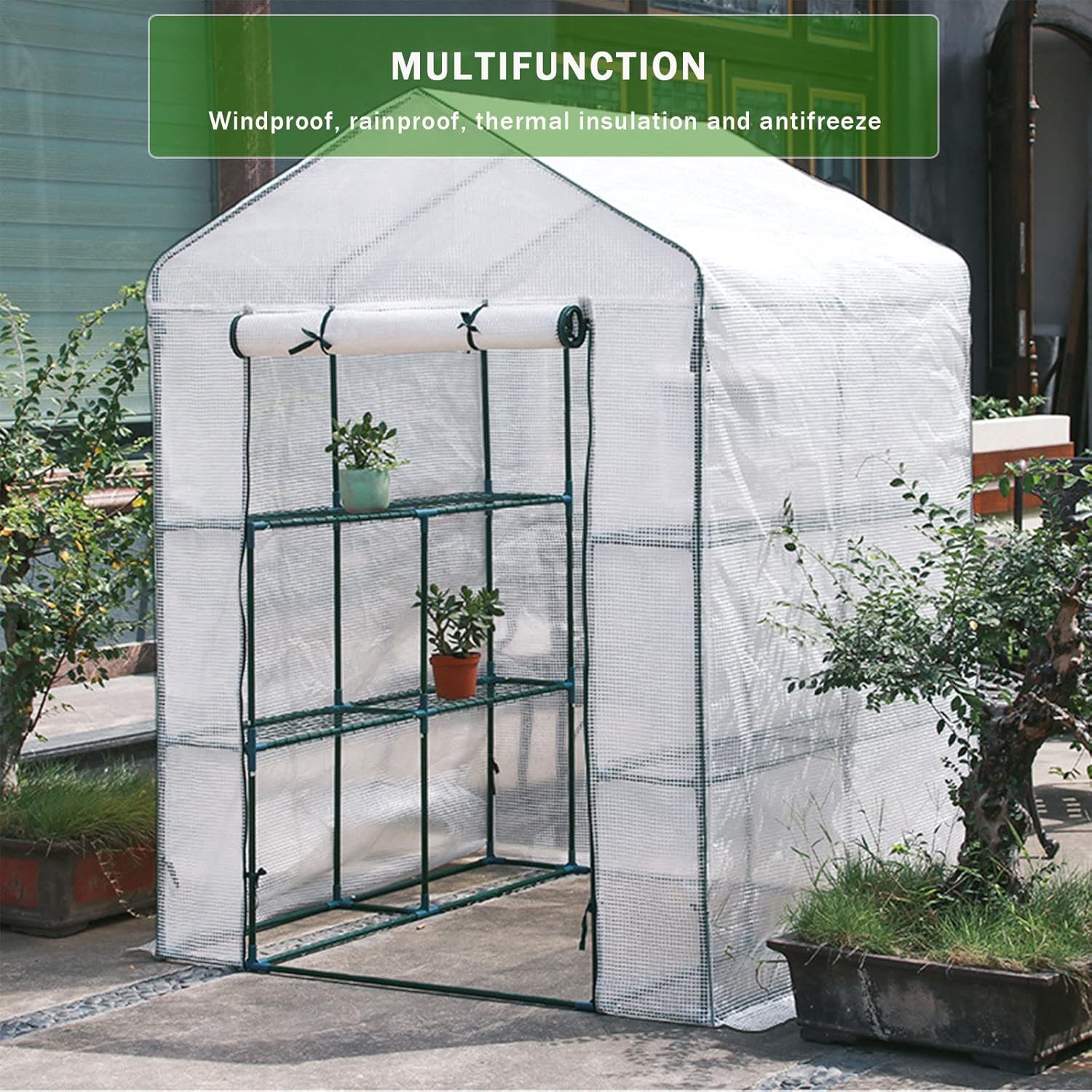 Garden Walk-in Greenhouse Family Large Greenhouse Plant Garden Rainproof and Freeze-Proof Shed Suitable for Family Use