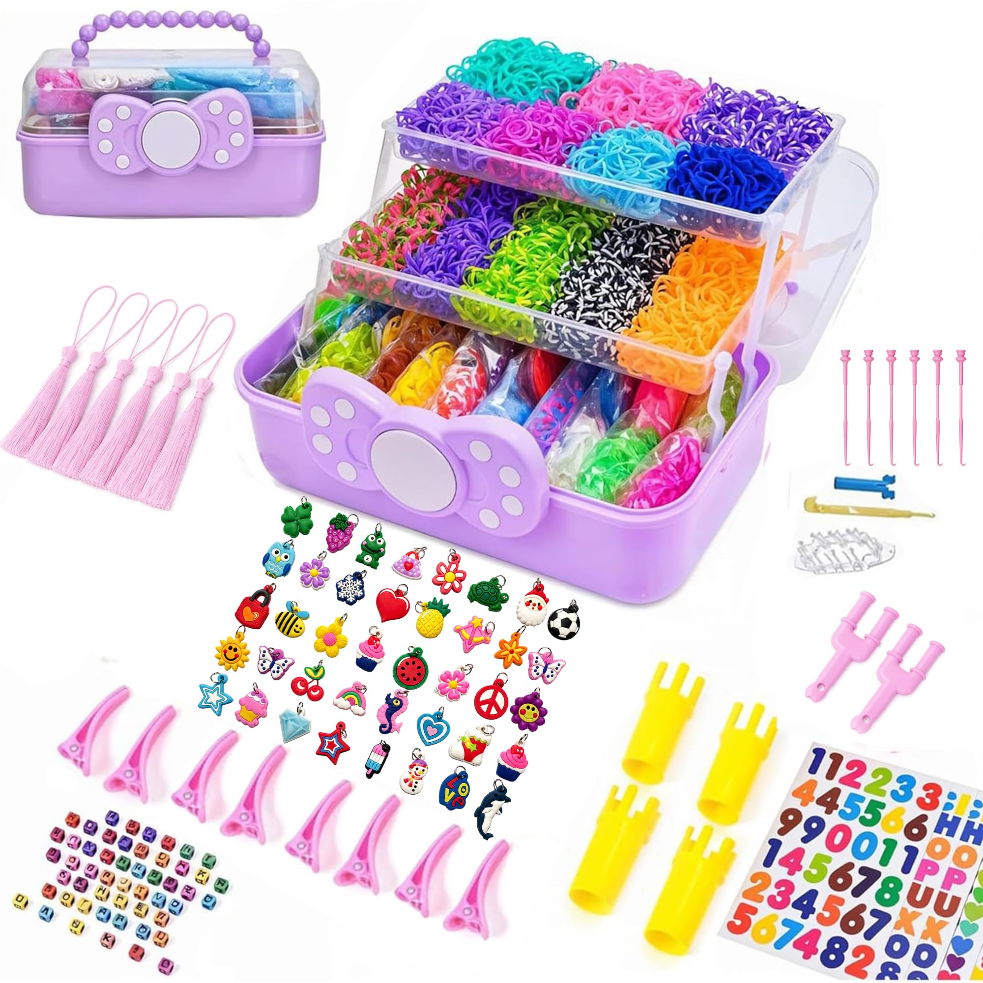DasKid 17000+ Loom Bands Kit - 40 Vibrant Colors Loom Bands