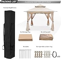 Vista 4 de ABCCANOPY - Tienda de campaña estilo gazebo de 13pulgadas x 13pulgadas, para aire libre, refugio, con mosquitera
