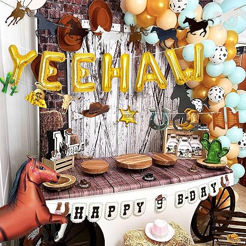 Miniatura 5 de Yee Haw Globos de Yee Haw Western Party Western Cowboy Yee Haw Banner Decoración de fiesta de vaquera decoración de cumpleaños de vaquera decoración