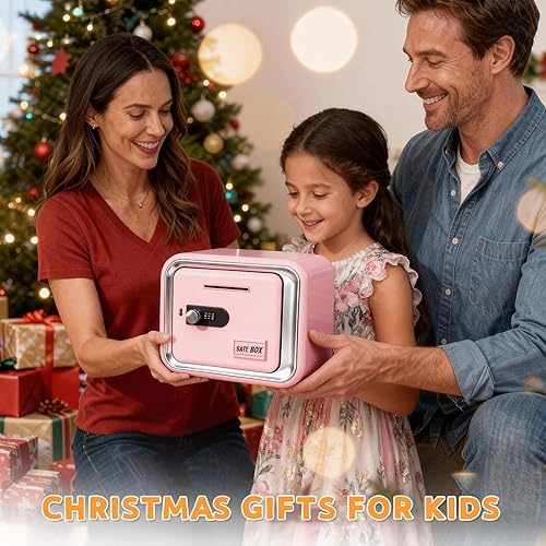Vista 15 de Lefree Piggy Banks for Kids, Money Safe Box Toys for Boys, Adults Mini Safe Box with Secure Password, Coin Bank for Children Best Birthday Cash Coin