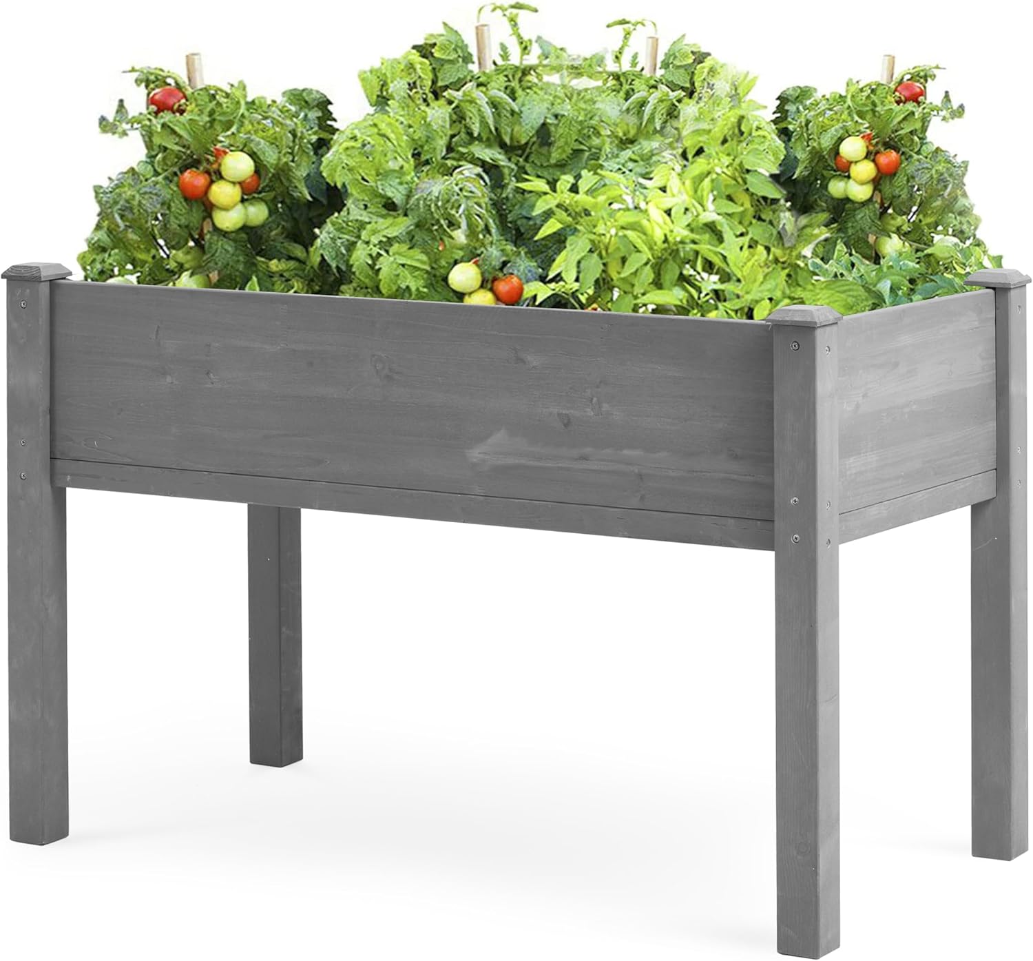 Raised Garden Bed with Legs, 31x16x31'', Outdoor Wood Elevated Planter Box, Grey Cedar, Thick Legs, w/Liner