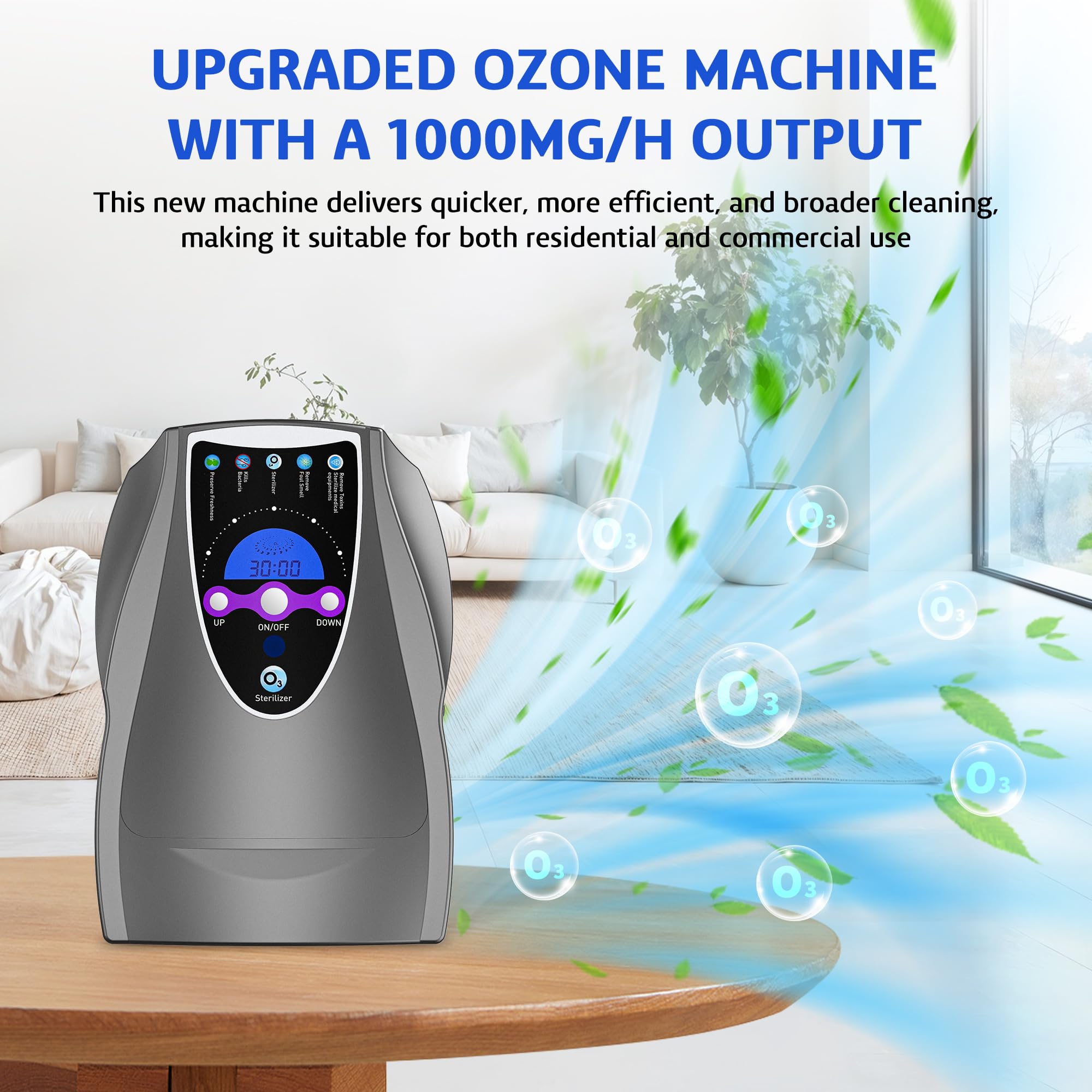 Ozone Machine, 1000mg/h Multipurpose Ozone Machine for Air, Water