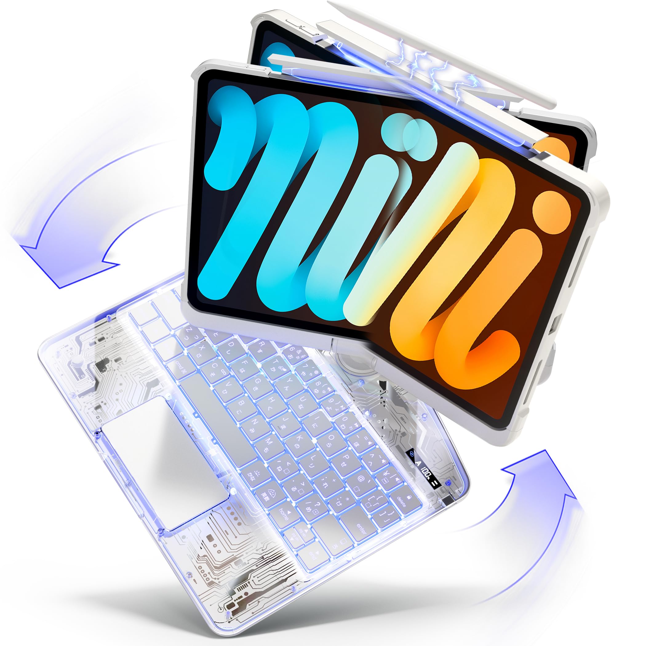 Amazon.co.jp: BJBT ipad Air 第4/5/6/7世代 11インチ 対応【360度回転