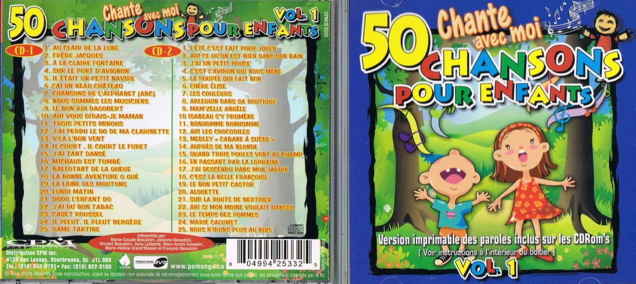 50 Chansons Pour Enfants Vol. 1 (Inclant 2 CD) [Audio CD] Marie-Claude Beaudoin, Jolianne Beaudoin, Vincent Beaudoin, Dany Laliberté, Marc-Andre Gosselin, Marie-Helene Grand'Maison, Francois Beaudoin,