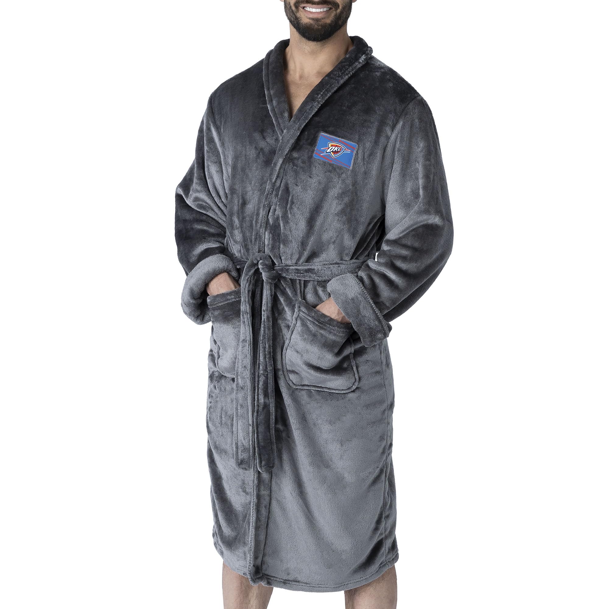 Northwest Patch Silk Touch Robe Accappatoio in Seta con Toppa Transfer, Carbone Fast Track, XL Uomo