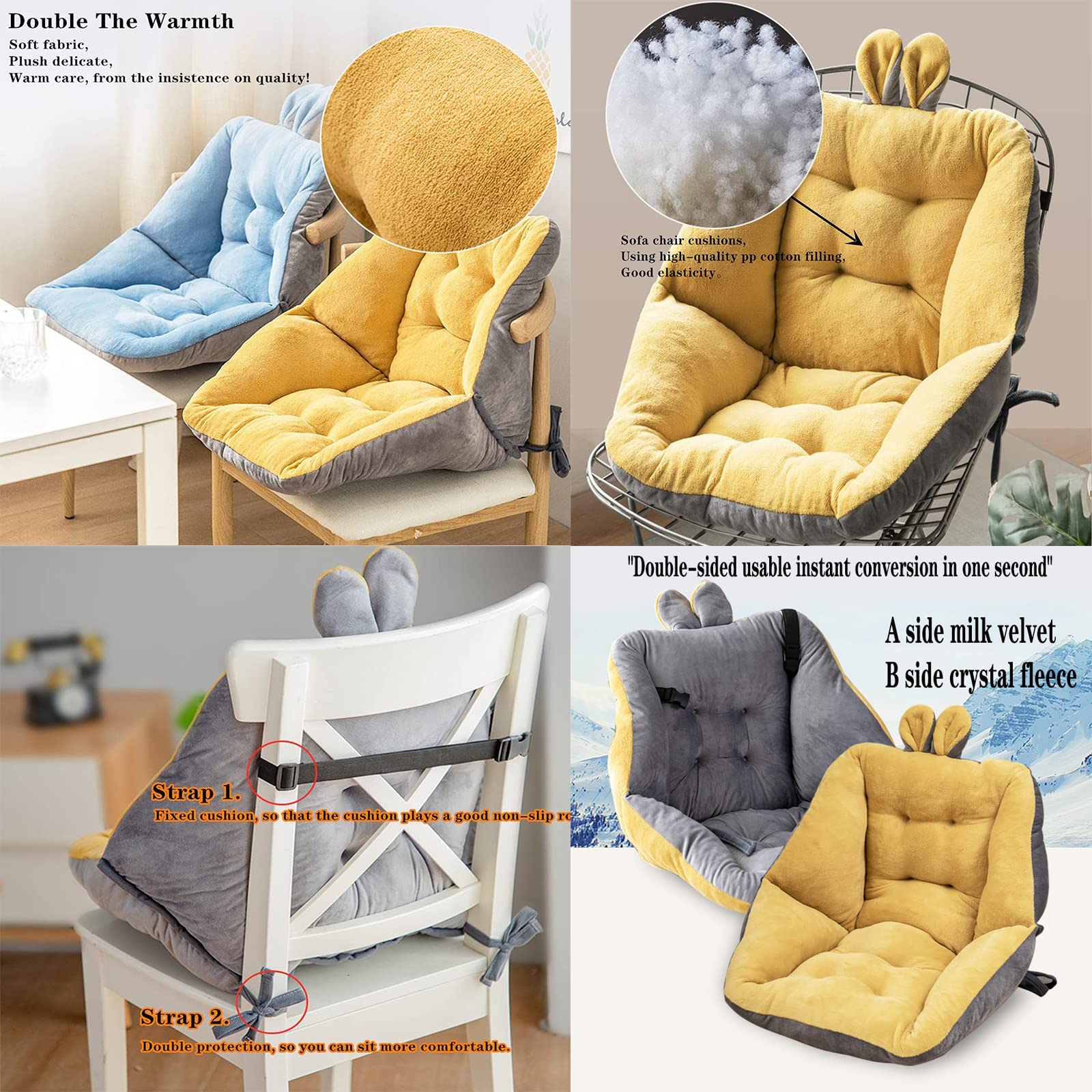Stoel Kussen Zitkussen voor Kantoor Rugleuning Stoel Pluche Bureaustoel Fluwelen Relax Luie Billen (D 21×21×16in