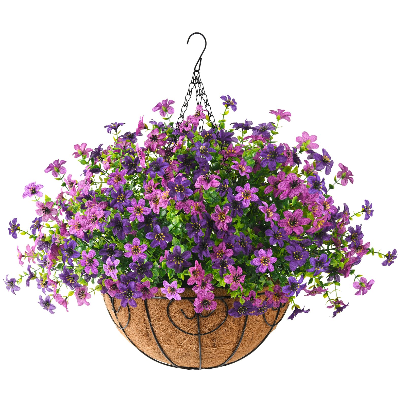Artificial Flowers Hanging Baskets Multicolor 12 Bundles