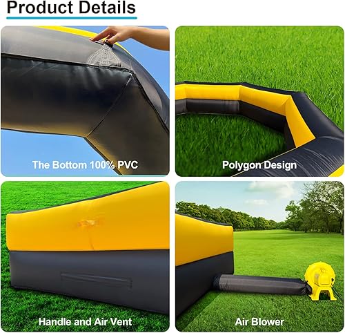 Miniatura 4 de Foso inflable de bolas Gaga de 15 pies con potente soplador, cancha portátil Gagaball para interiores y exteriores, actividades familiares, juegos