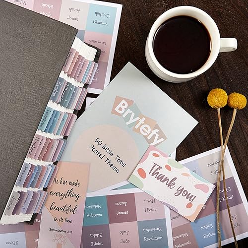 Miniatura 3 de Pestañas de Biblia pastel, pestañas de Biblia laminadas para mujeres, suministros de diario de la Biblia, pestañas de libro de la Biblia, regalo