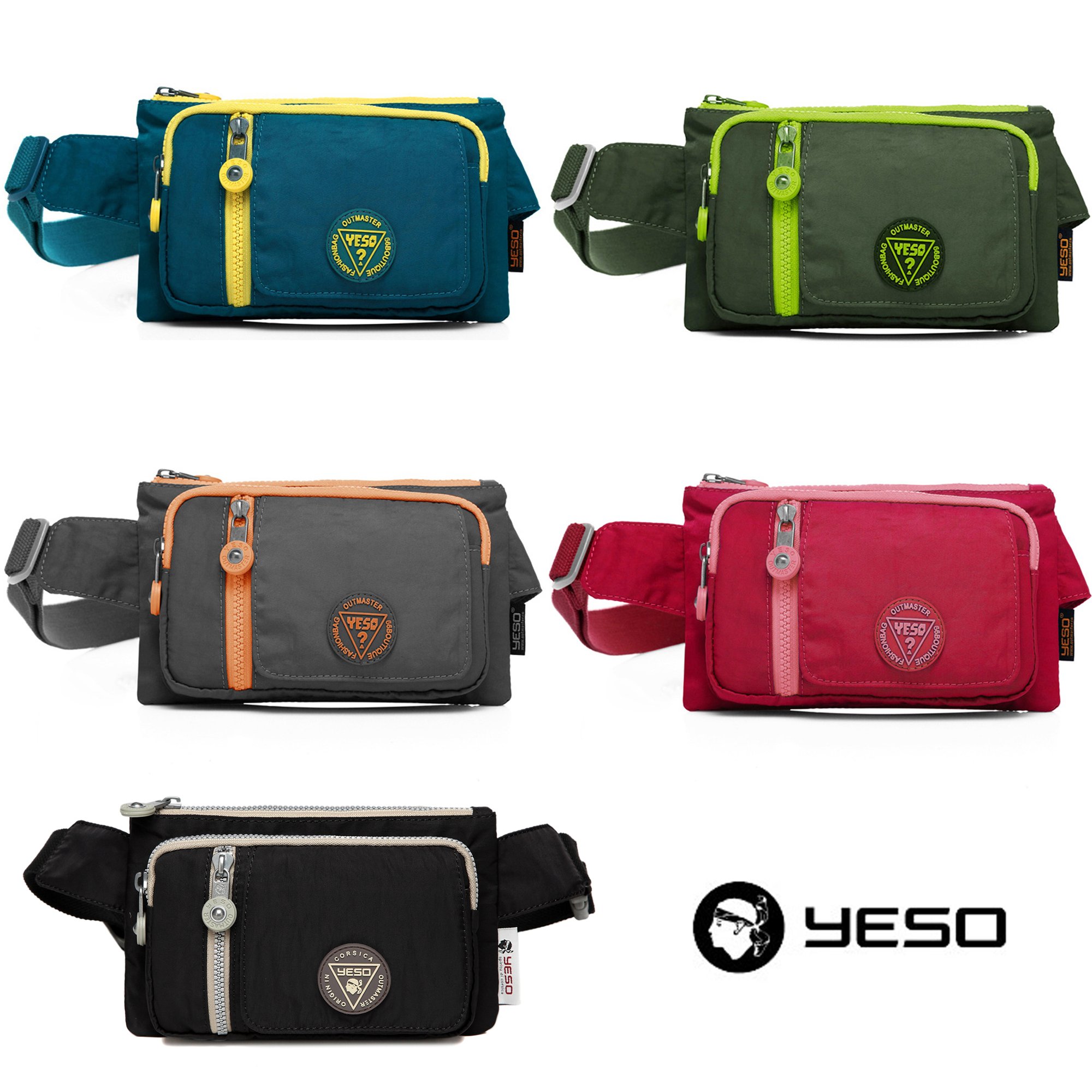 Small Water-Resistant Nylon Running Fanny Packs - Women and Men's Outdoor Waist Pouch Belt Bags for Running Hiking Travel Climbing