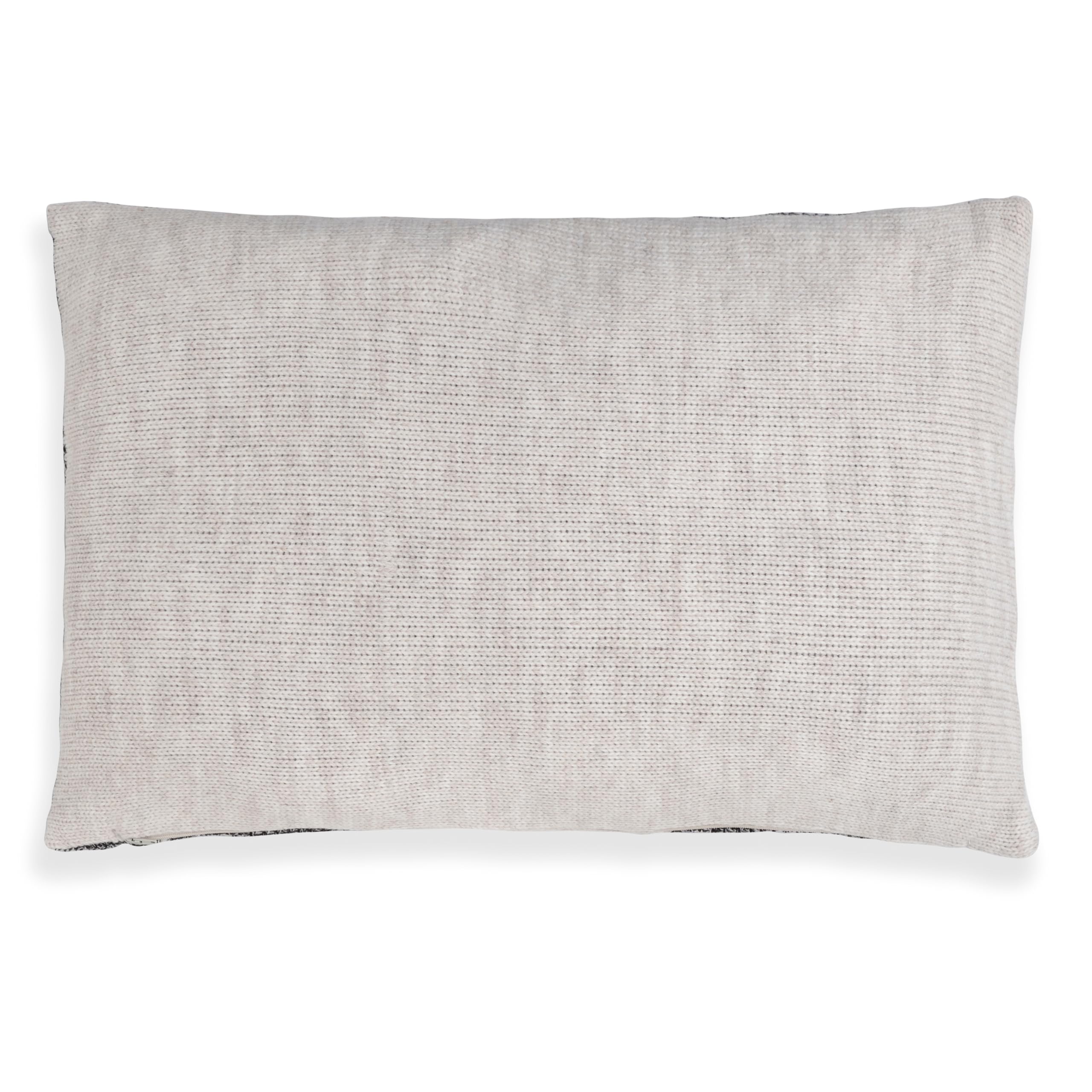 KNIT FACTORY - Roxx Rechteckiges Zierkissen - Beige/Schwarz - 60x40 cm