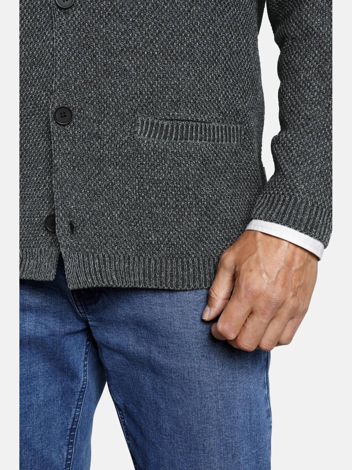 Jan Vanderstorm Herren Strickjacke Asger | nicht gefüttert | Sakko | Blazer | Cardigan aus elegant-dünnem Strick-Material | große Größen L-7XL