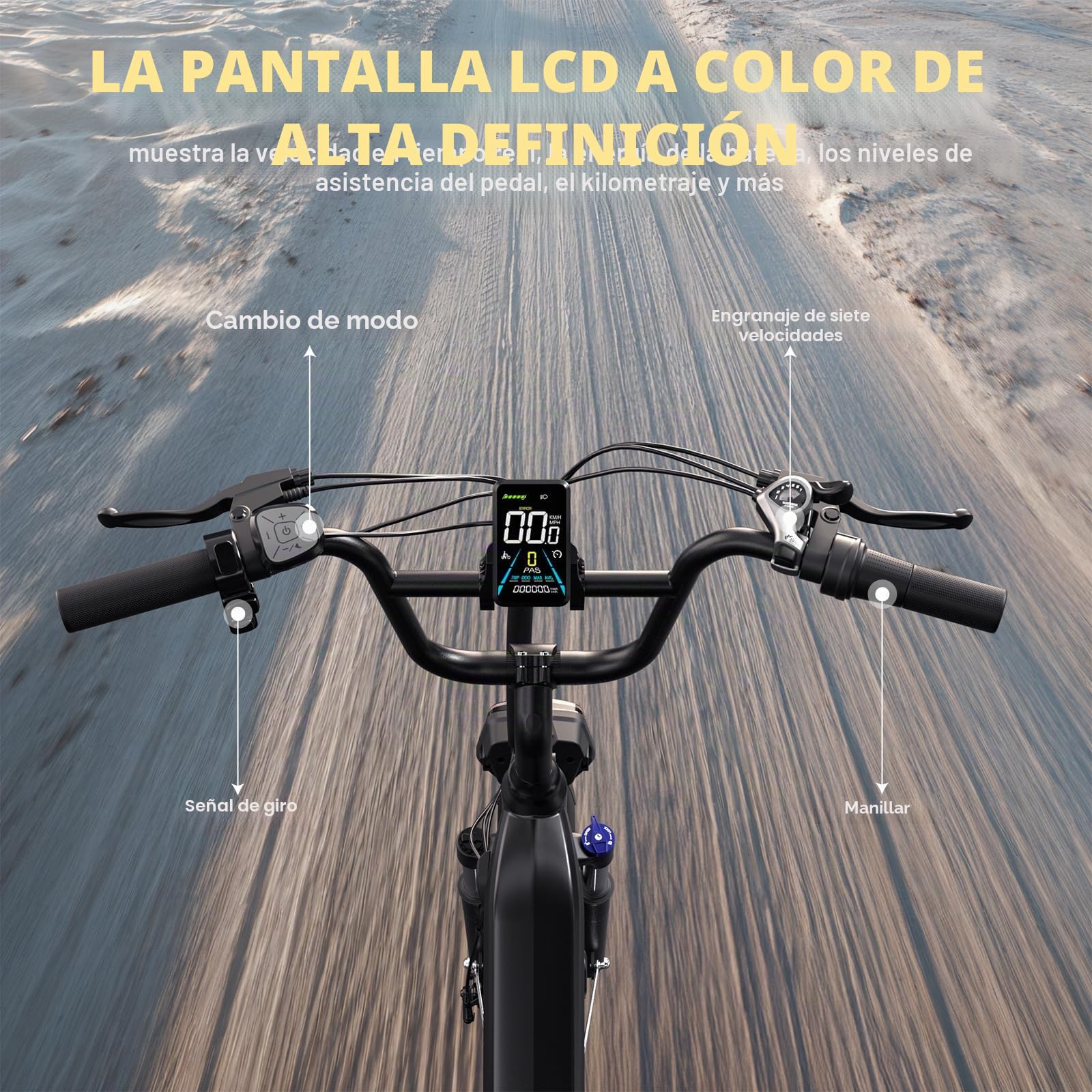 Bicicleta de montaña eléctrica para adultos Tifgalop, 20 pulgadas, batería extraíble, 48V 15.6Ah, suspensión total, 7 velocidades, unisex.