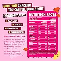 Vista 2 de The Daily Good Cecina de hongos Paquete de 3 aperitivos, delicioso aperitivo de hongos con alto contenido de fibra, alimentos sin carne y sin